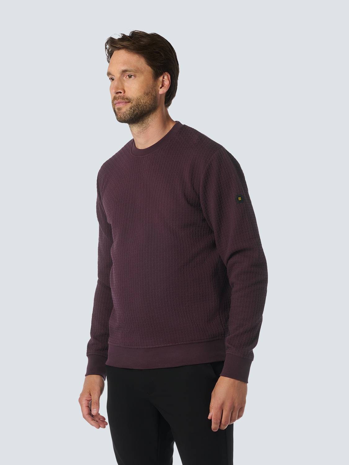 NO EXCESS Sweater "No Excess Jacquard Pullover mit Rundhalsausschnitt"