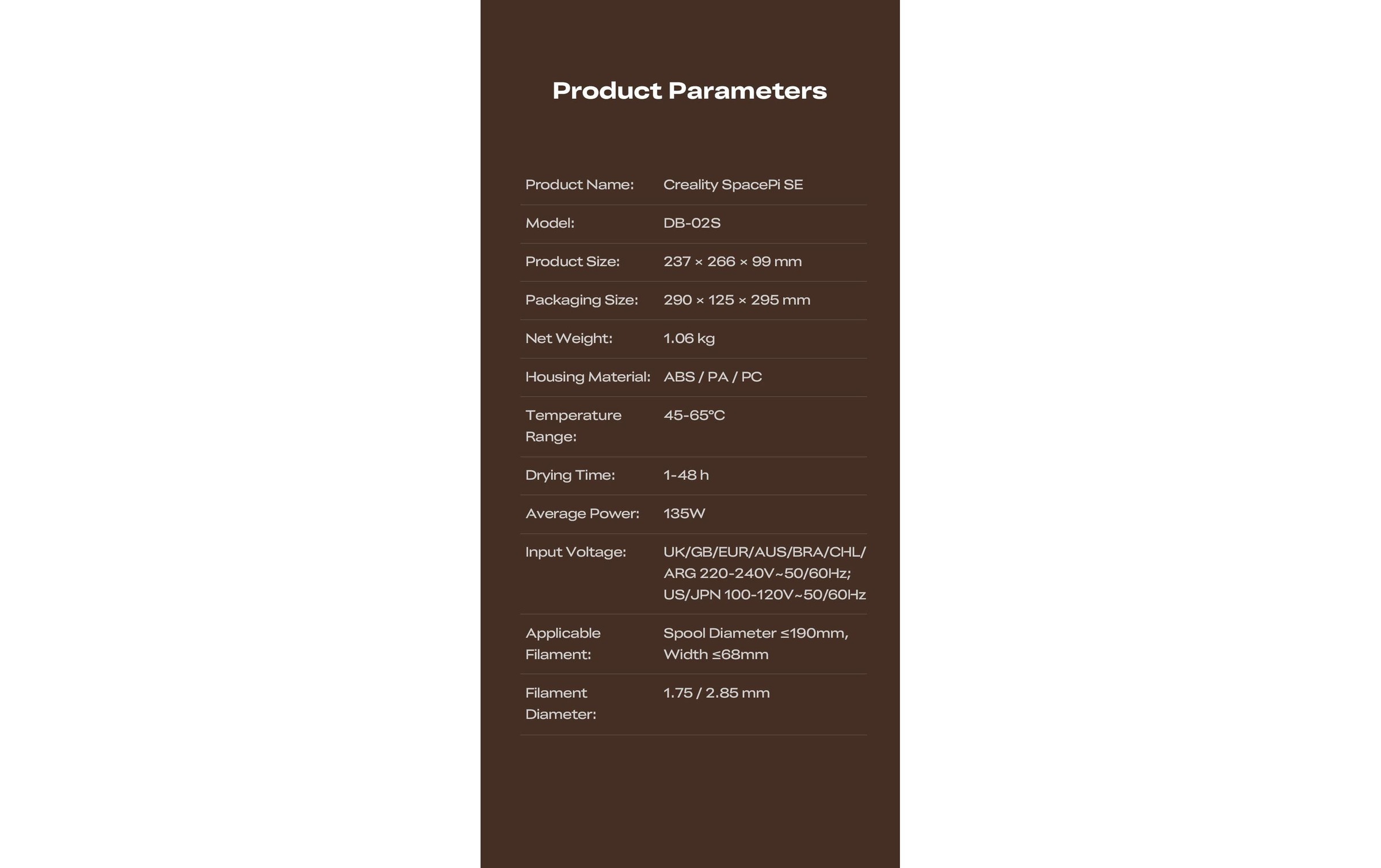 Creality 3D-Drucker »Trockenbox SpacePi SE«
