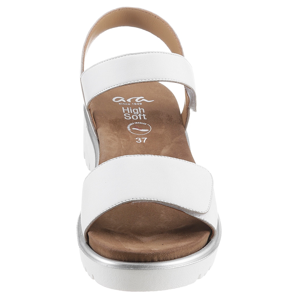 Ara Sandalette »BILBAO«, Sommerschuh, Sandale, Keilabsatz, Klett, Weite G (weit)