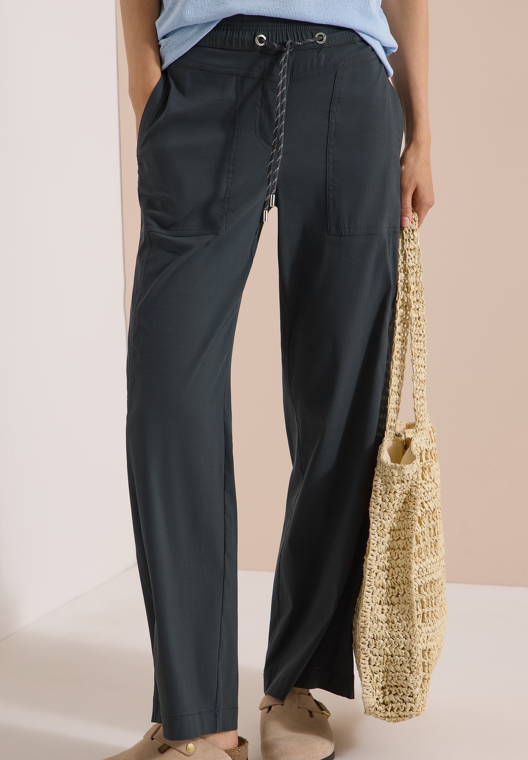 Cecil Stoffhose »Style Neele«  Elastikbund, feines Streifemuster, Loose Fit