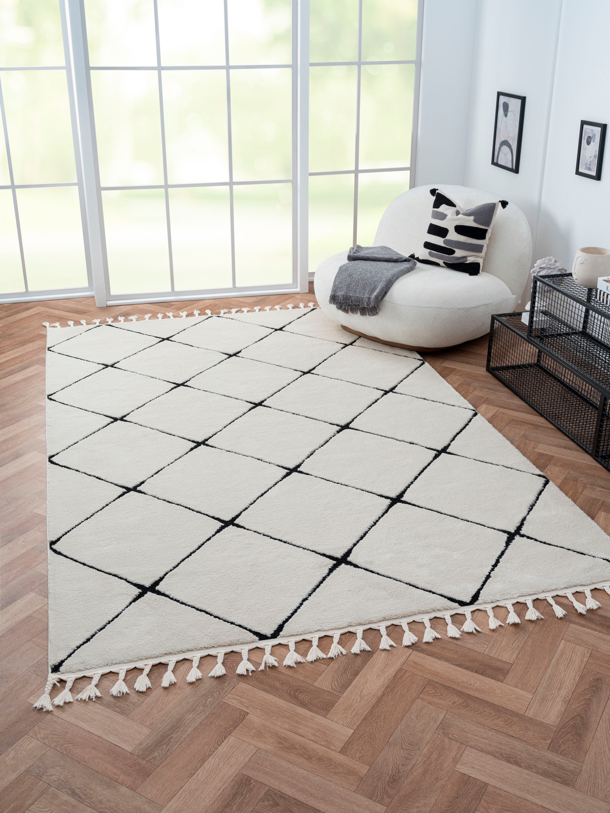 Myflair Möbel & Accessoires Hochflor-Teppich "Moroccan Square", rechteckig, 24 mm Höhe, modern, marokkanisches Design, R