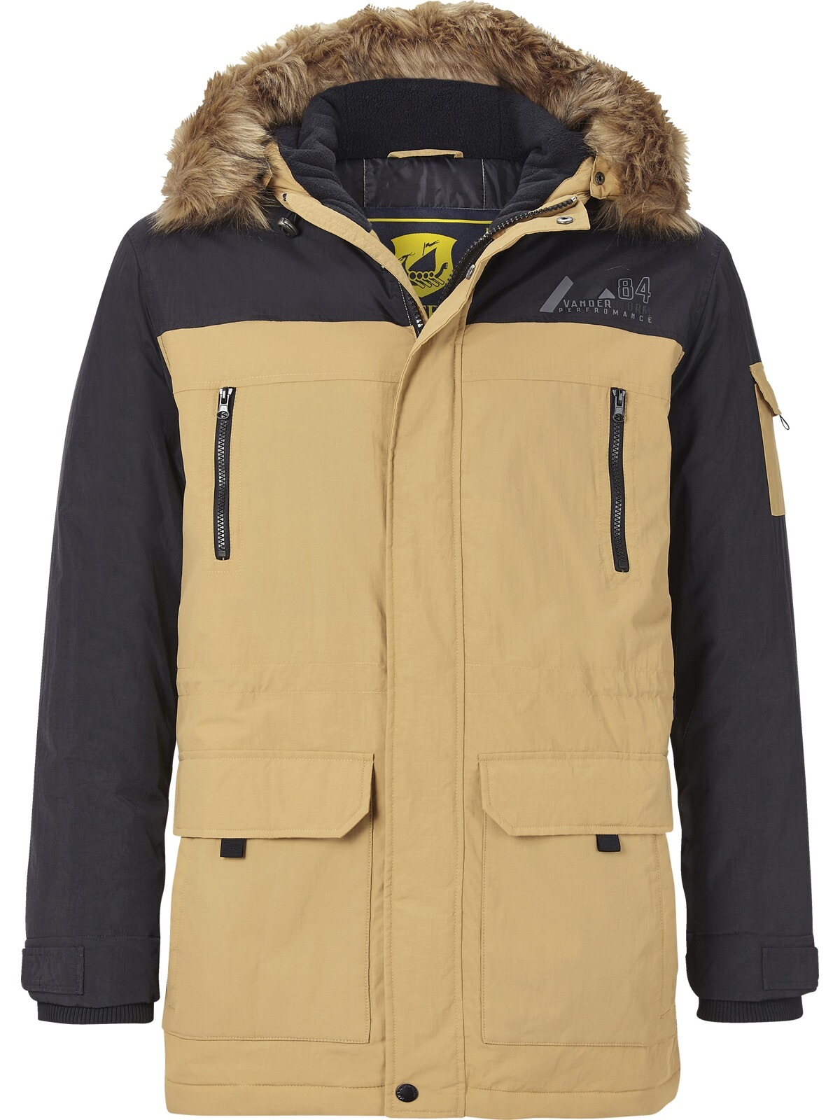 Jan Vanderstorm Outdoorjacke »Parka JOKUM«, (1 St.), Kapuze mit Fellimitatbesatz