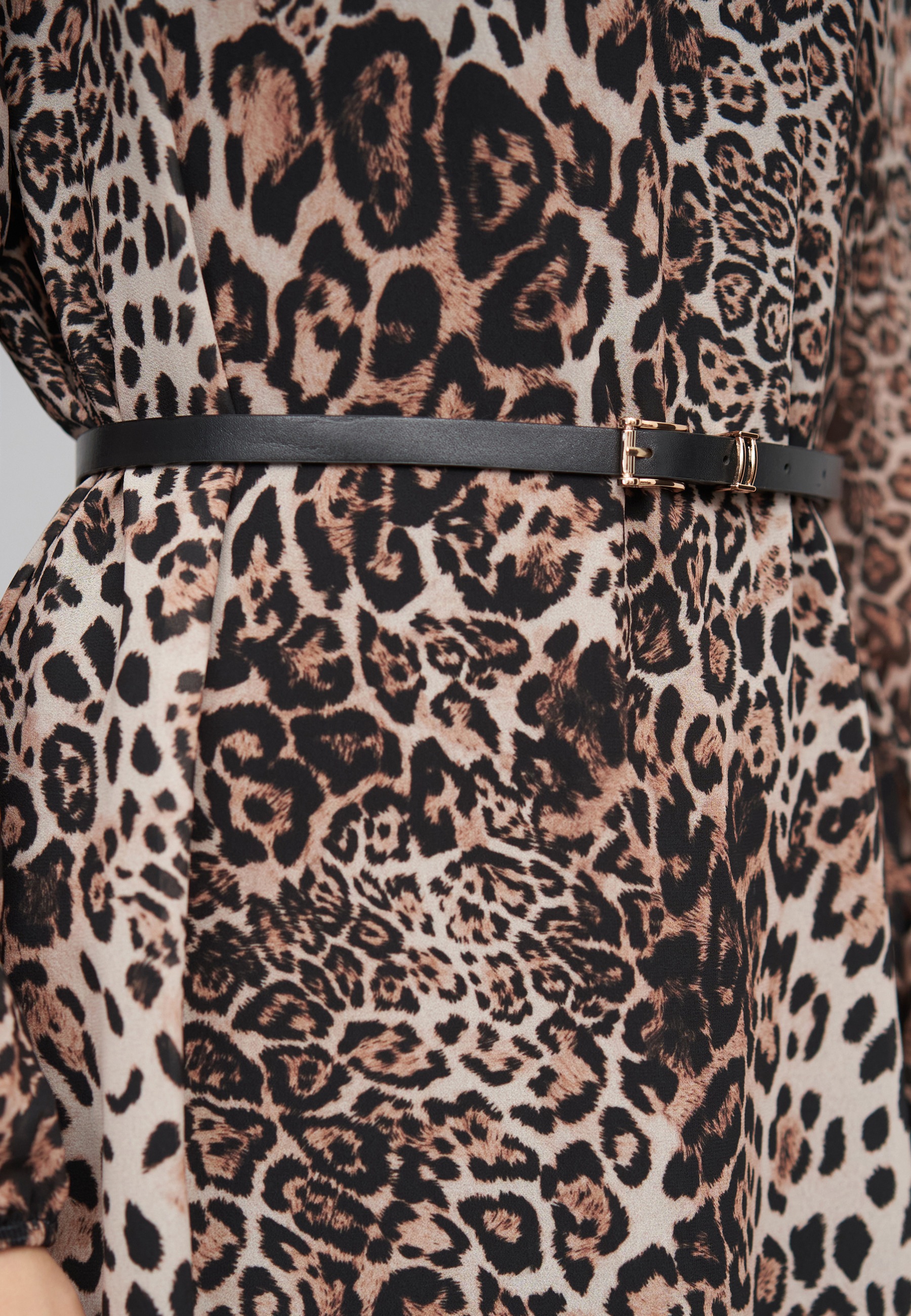 CLOUD 5IVE A-Linien-Kleid »CLOUD 5IVE Long Sleeve Dress with belt and leo print« 1 tlg.