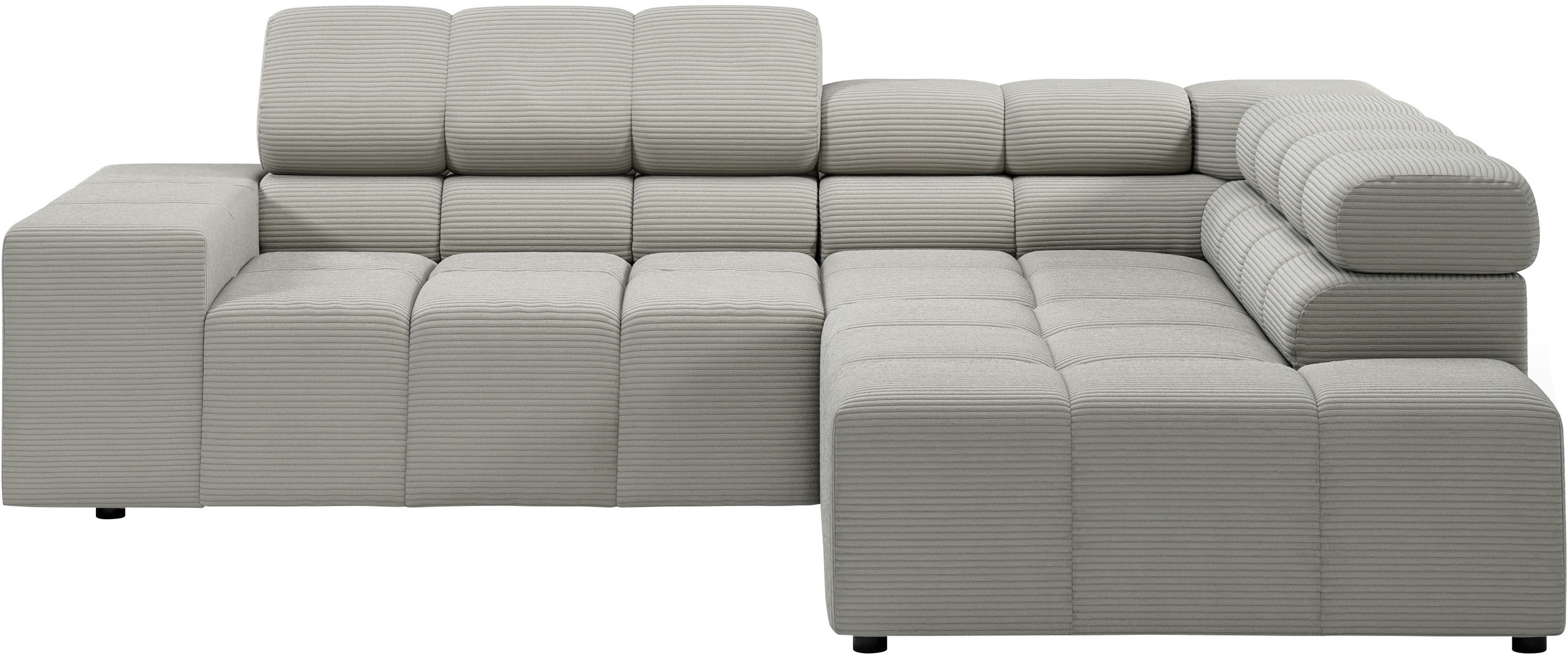 INOSIGN Ecksofa »Ancona, incl. Kopfteilverstellung + 3 Zierkissen, L-Form, bequem«, wahlweise motorische Sitztiefenverstellung, B/T(H: 249/215/70 cm
