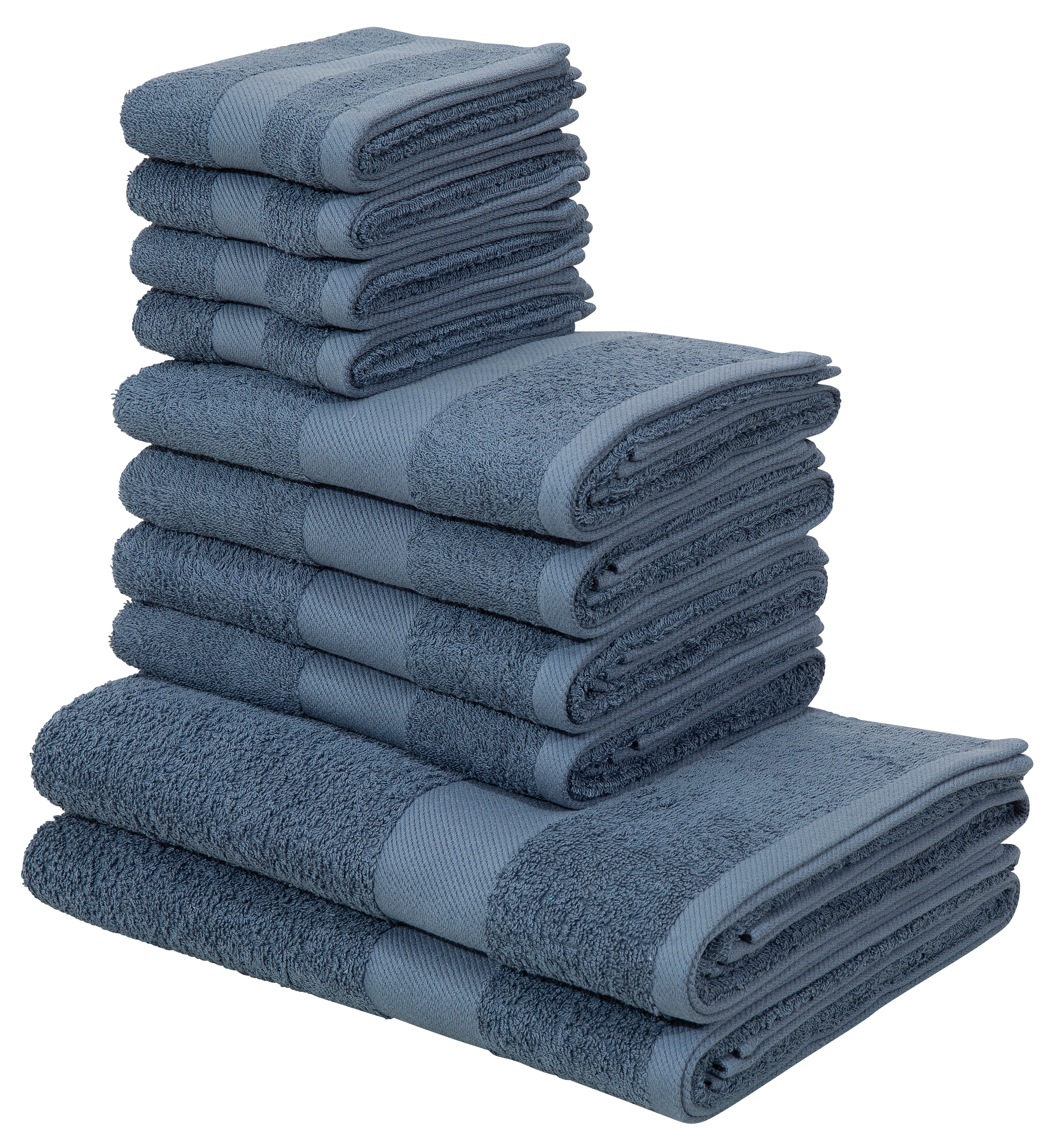 OTTO home Handtuch Set "Melli, 2 Duschtücher 70x140, 4 Handtücher 50x100, 4 Gästetücher 30x50" Set Walkfrottee Handtuchset in dezenten Farben mit Bordüre, 100% Baumwoll-Handtücher