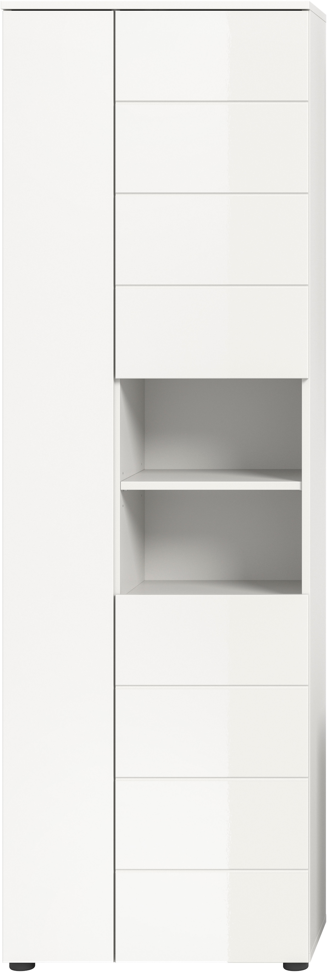welltime Hochschrank »Biel, 190 cm, 3 Türen, 2 offene Fächer«, (1 St.), Türanschlag wechselbar, modernes Design, Badschrank, Unterschrank, Bad