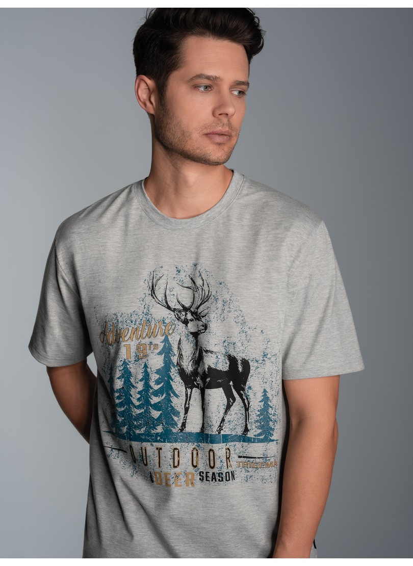 Trigema T-Shirt "TRIGEMA T-Shirt mit großem Hirsch-Printmotiv" 1 Stk. tlg. günstig online kaufen