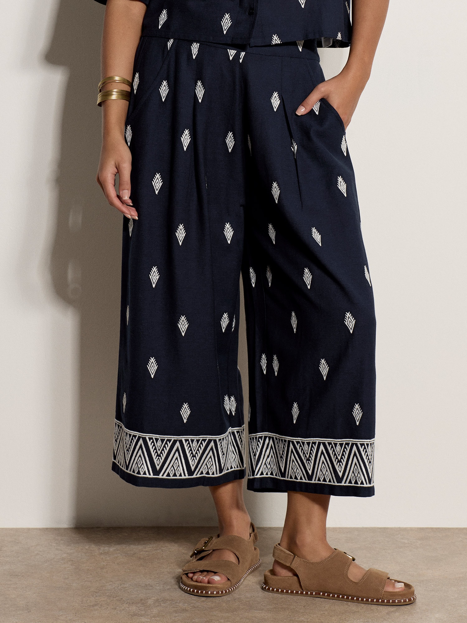 Apricot Culotte "Bestickte Culotte aus Baumwollmischung" Elastischer Bund