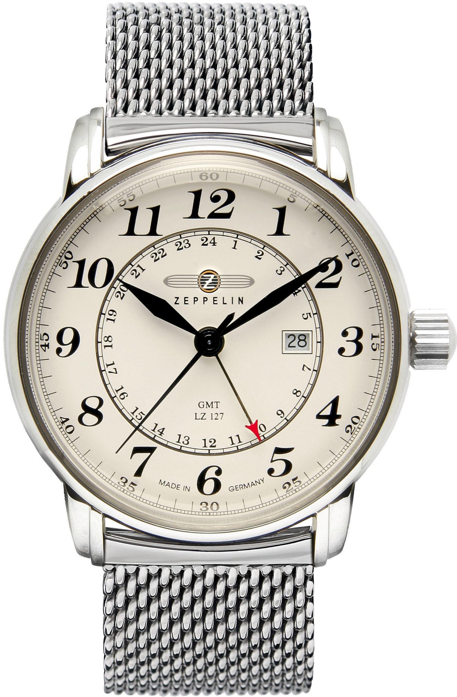 ZEPPELIN Quarzuhr »Graf Zeppelin, 7642M-5«, Armbanduhr, Herrenuhr, Datum, Made in Germany