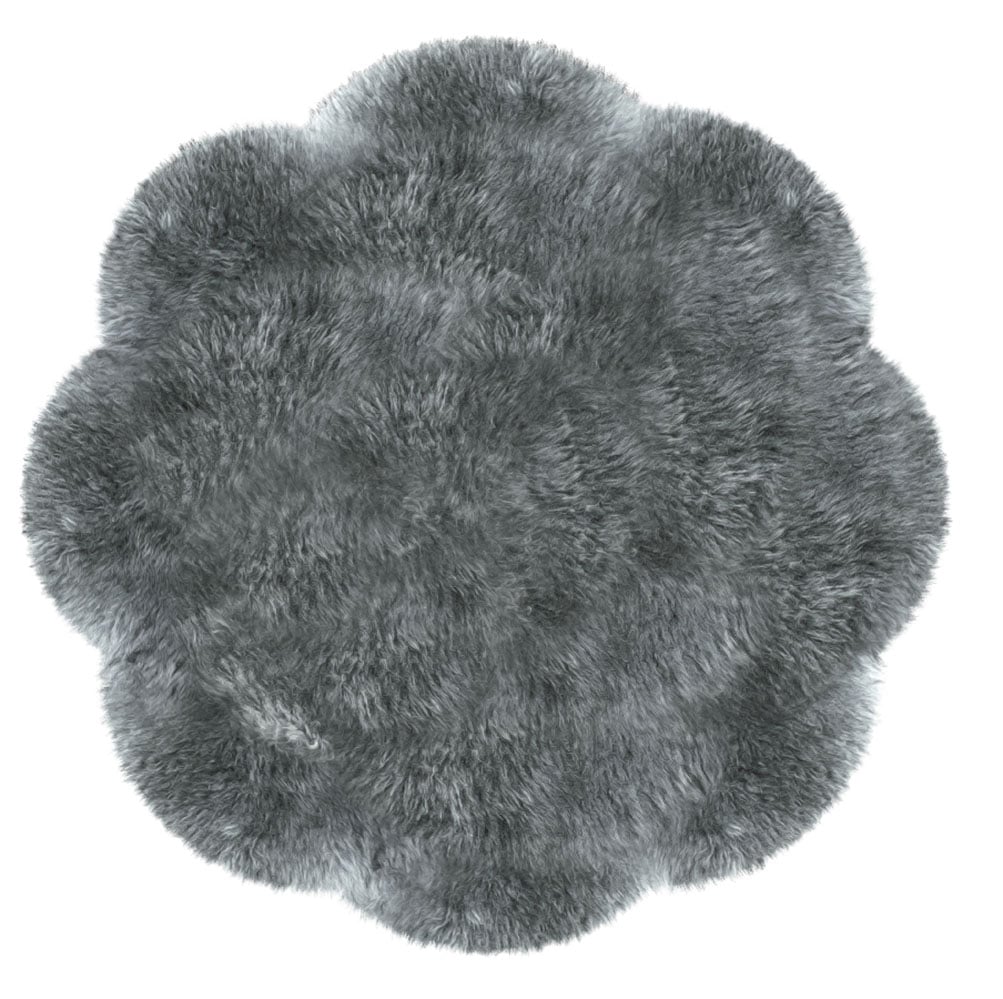 Heitmann Felle Fellteppich "Blüte - Lammfell farbig, Premium Qualität" blumenförmig 60 mm Höhe echtes Austral. Lammfell, Ø 140 cm, besonders dicht & weich