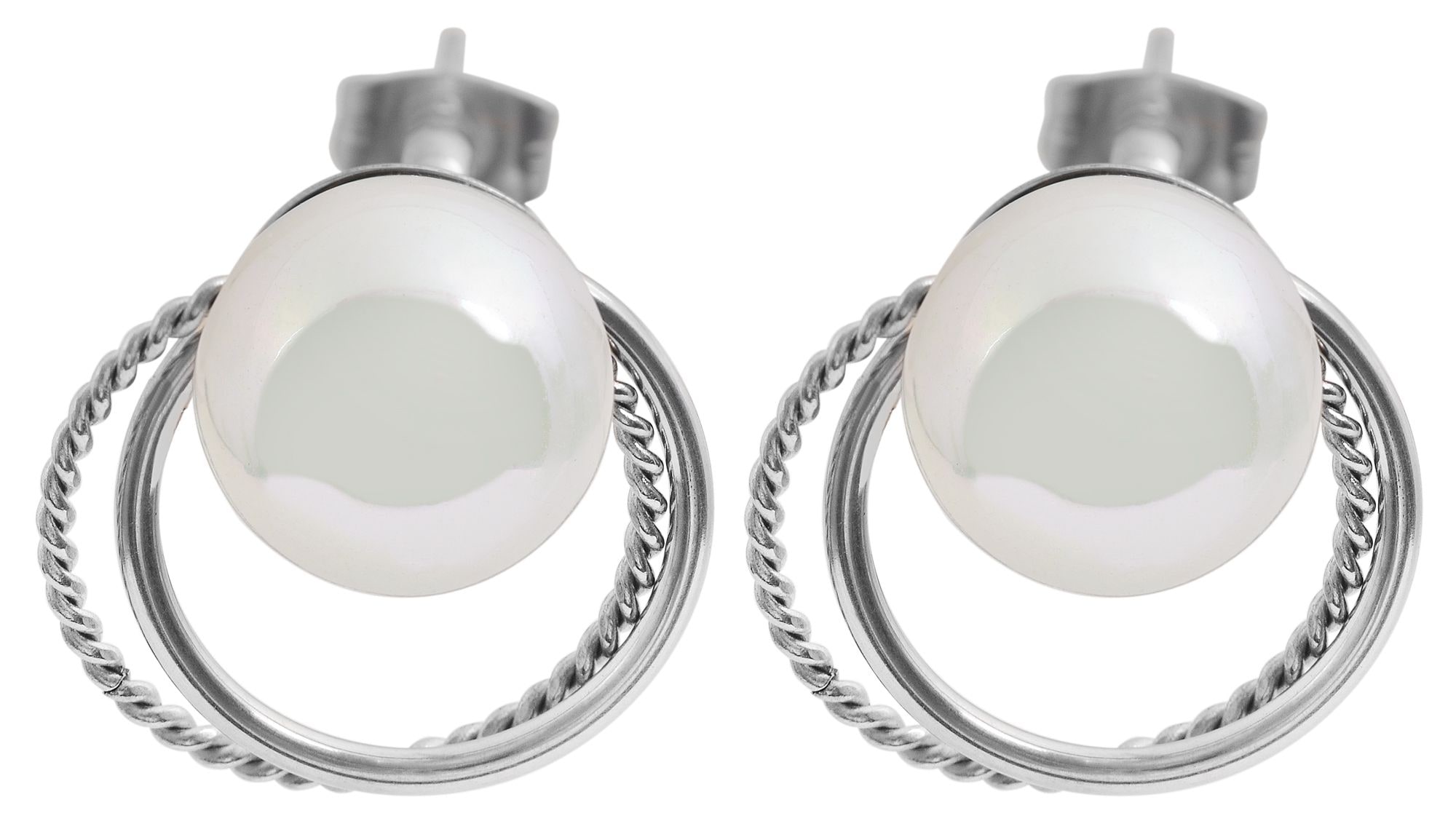 Adelia´s Paar Ohrhänger "Ohrringe – Ohrstecker aus Edelstahl mit Perle" Eine schöne Geschenkidee für jeden Anlass