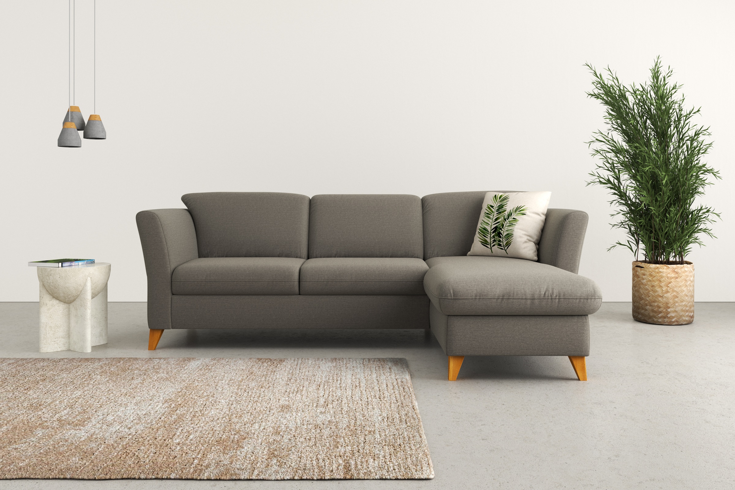 Home affaire Ecksofa "Trelleborg L-Form" Federkern-Polsterung, wahlweise mit Schlaffunktion und Bettkasten