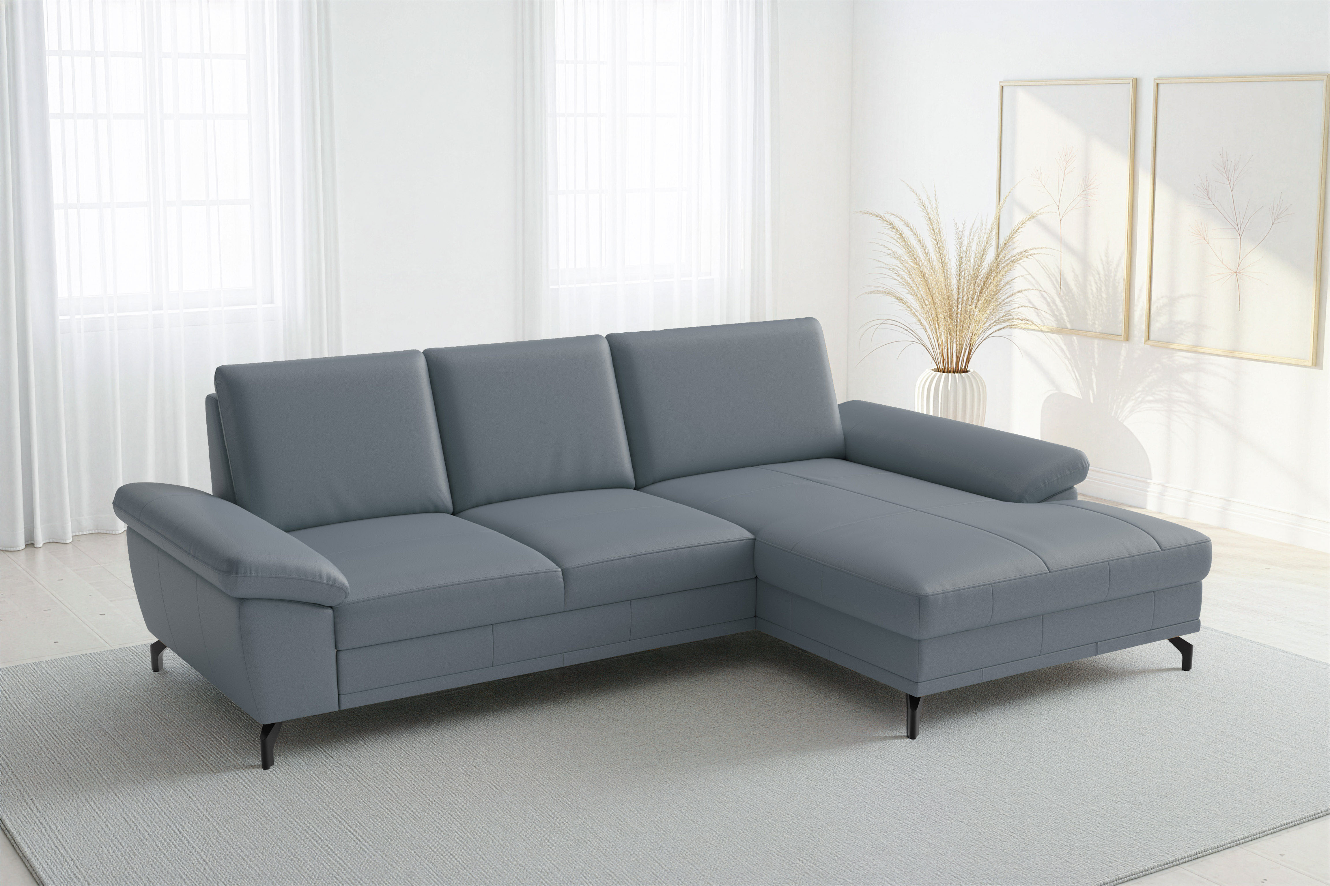 sit&more Ecksofa "Chelsea L-Form, B: 264 cm, Leder, inkl. Sitztiefen-&Armteilverstellung" optional mit Schlaffunktion und Bettkasten