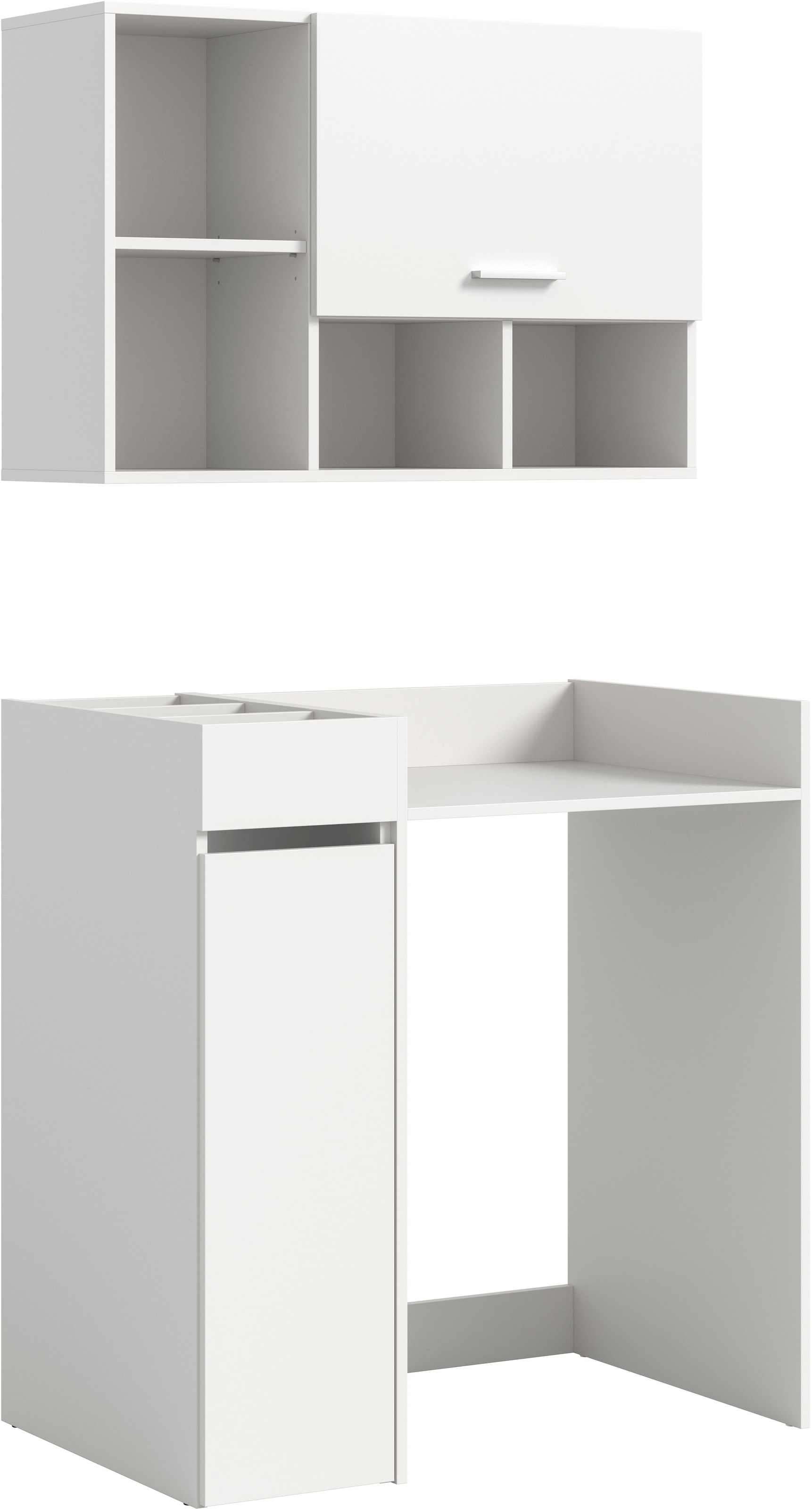 welltime Badmöbel-Set "FALAS, 3-teilig, Hauswirtschaftsraum Set, Breite 95 cm" Set, bestehend aus: Waschmaschinenumbauschrank, Standregal & Hängeschrank, 3 Stk. tlg.