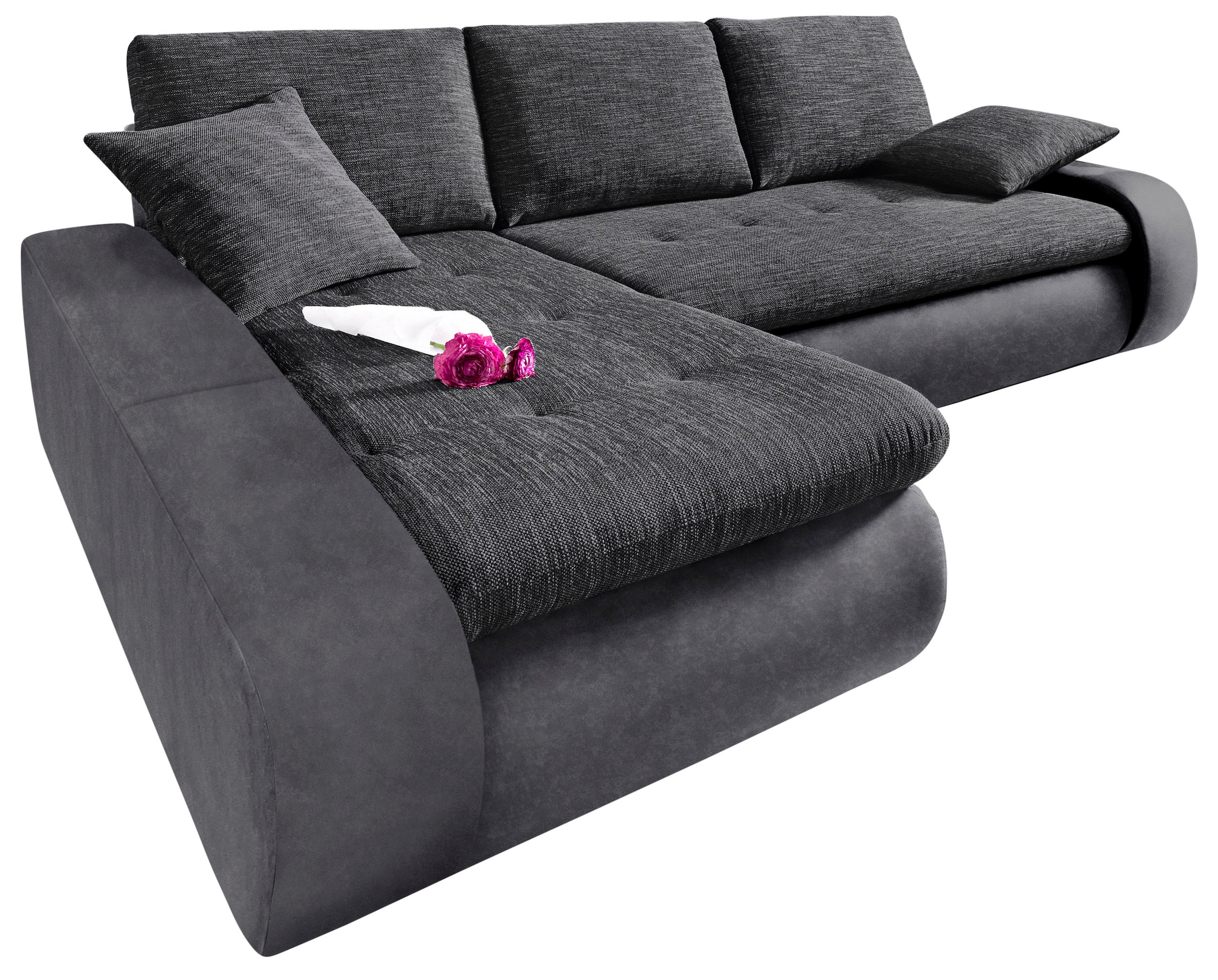 TRENDMANUFAKTUR Ecksofa "Indie, modern und bequem, Materialmix, L-Form", wa günstig online kaufen