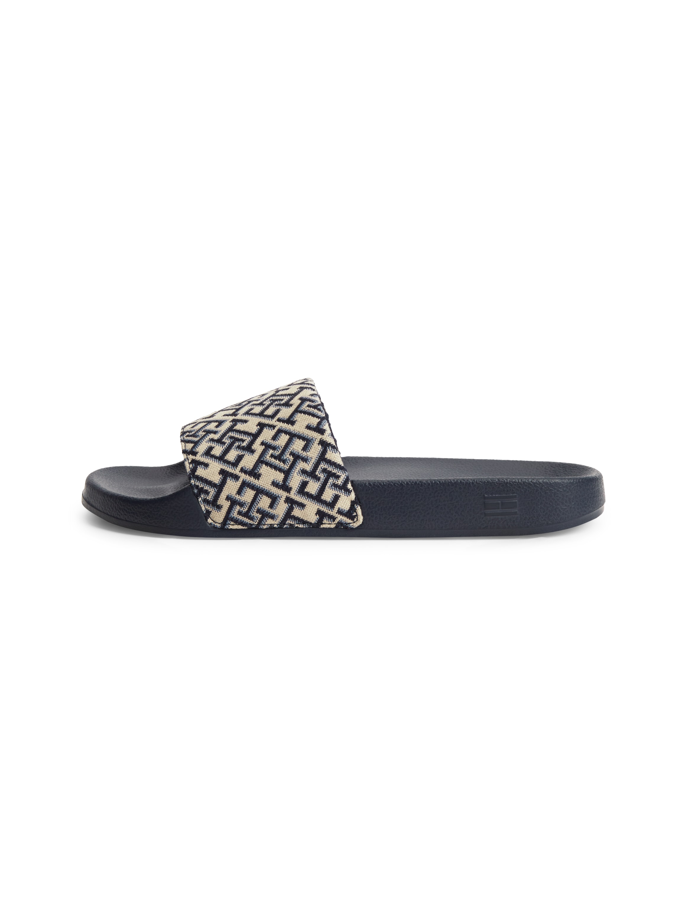 Tommy Hilfiger Pantolette »TH MONOGRAM POOL SLIDE«  Sommerschuh, Strandschuh mit logobedruckter Bandage