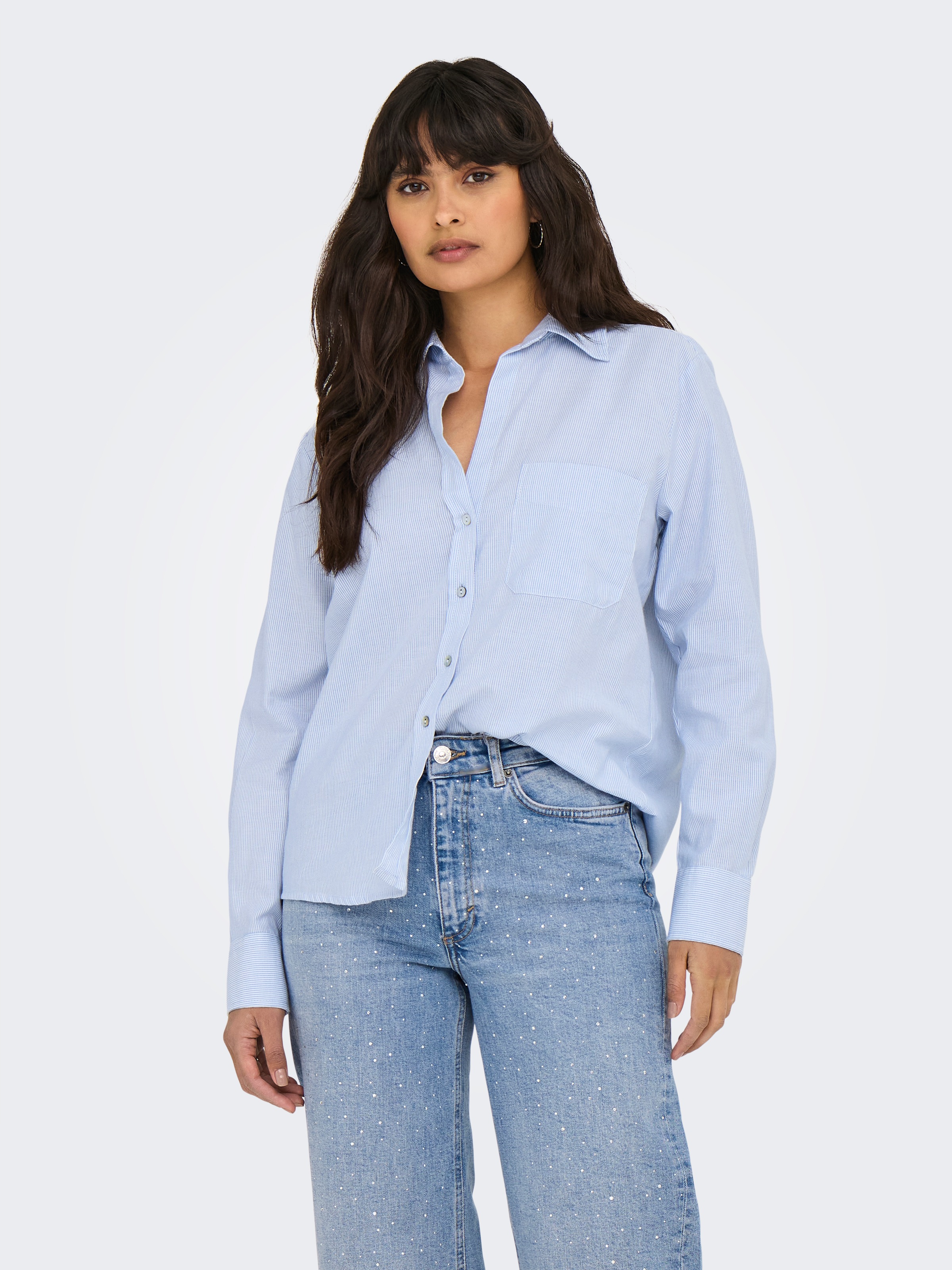 ONLY Hemdbluse "ONLALINA LIFE L/S STRIPE SHIRT WVN" günstig online kaufen