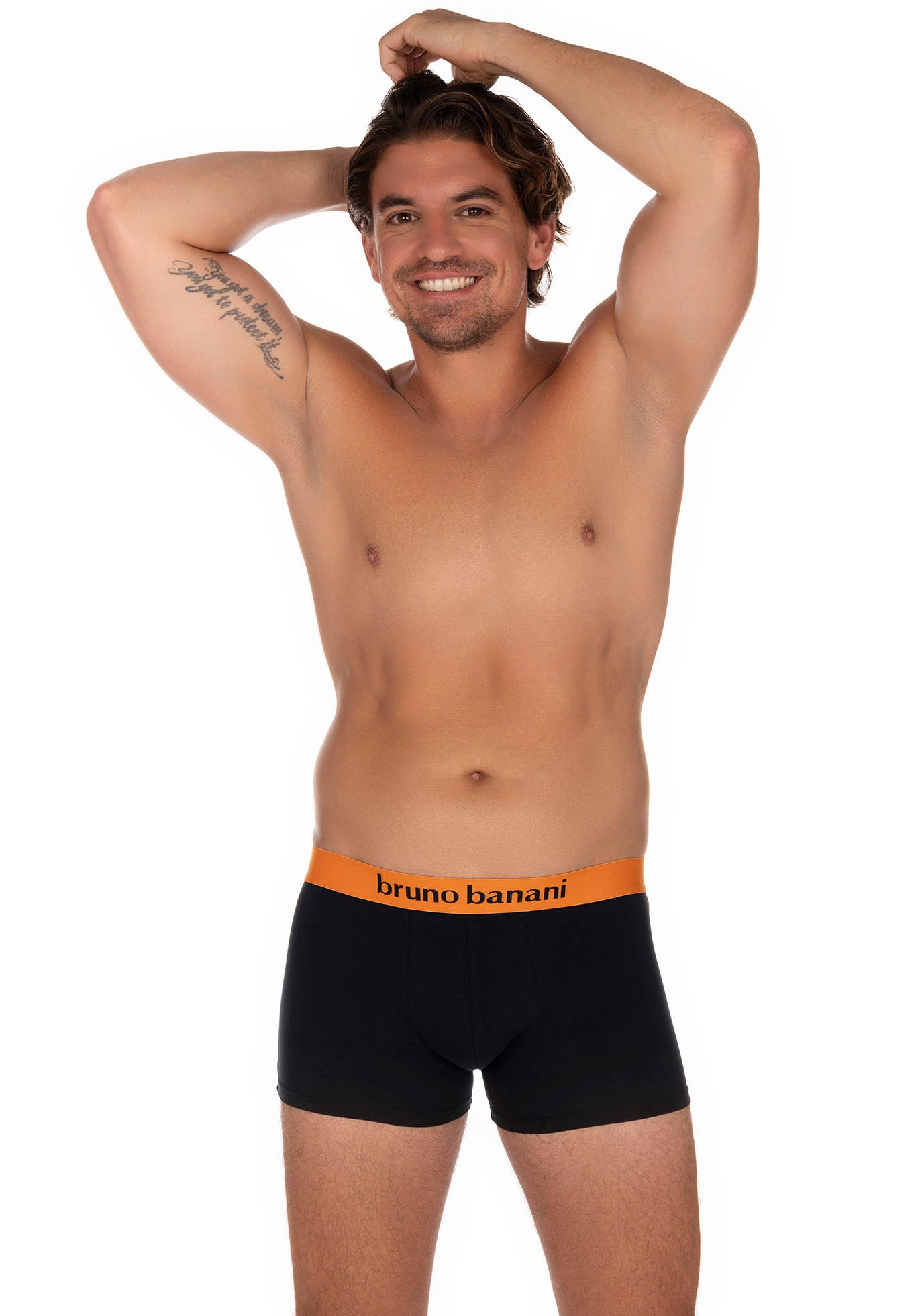 Bruno Banani Boxer »Flowing«, (2er Pack), mit kontrastreichem Logobund