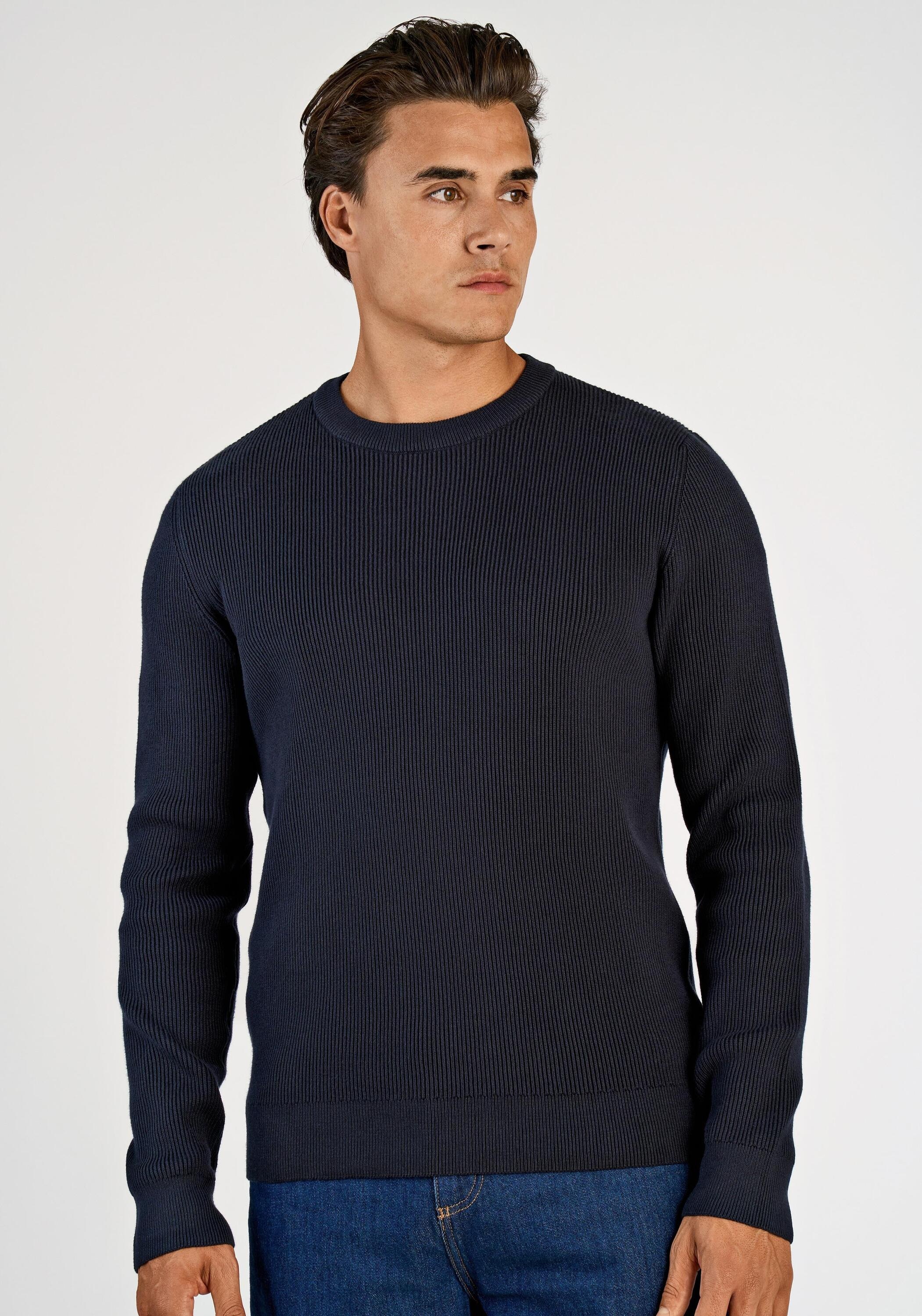 Lindbergh Herren Navy Strickpullover "Strickpullover Relaxed Fit" erhältlich in Größe L/M/S von Baur