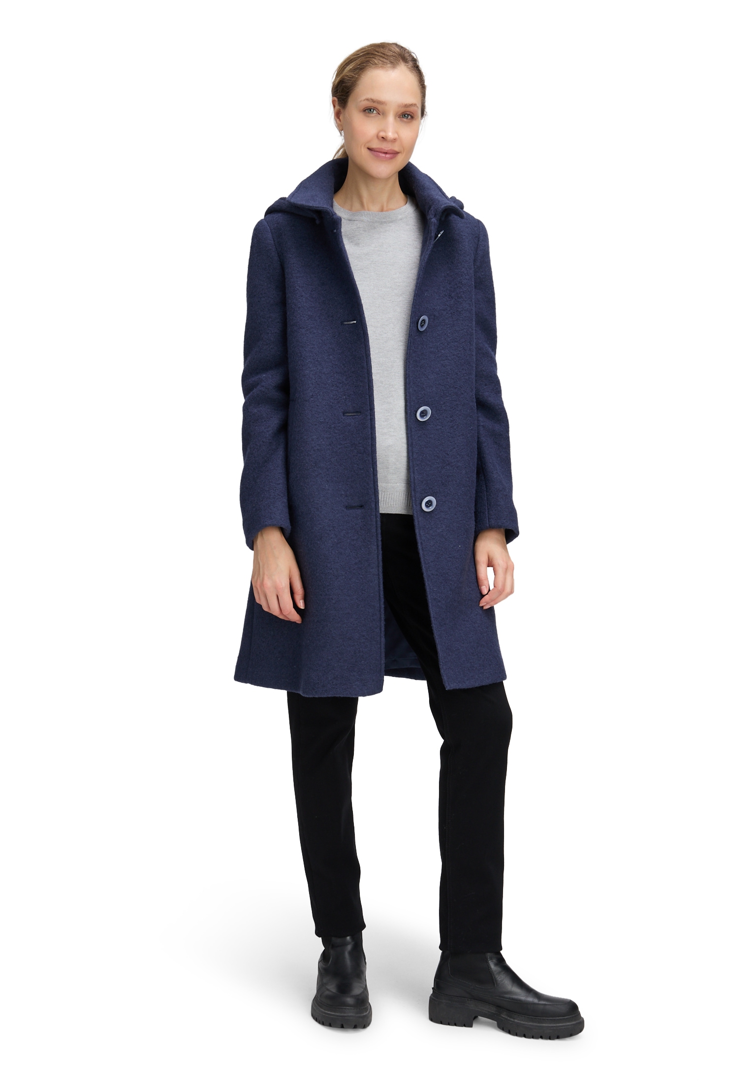 Betty Barclay Wolljacke »Betty Barclay Damen Wollmantel mit abnehmbarer Kapuze«, mit Kapuze