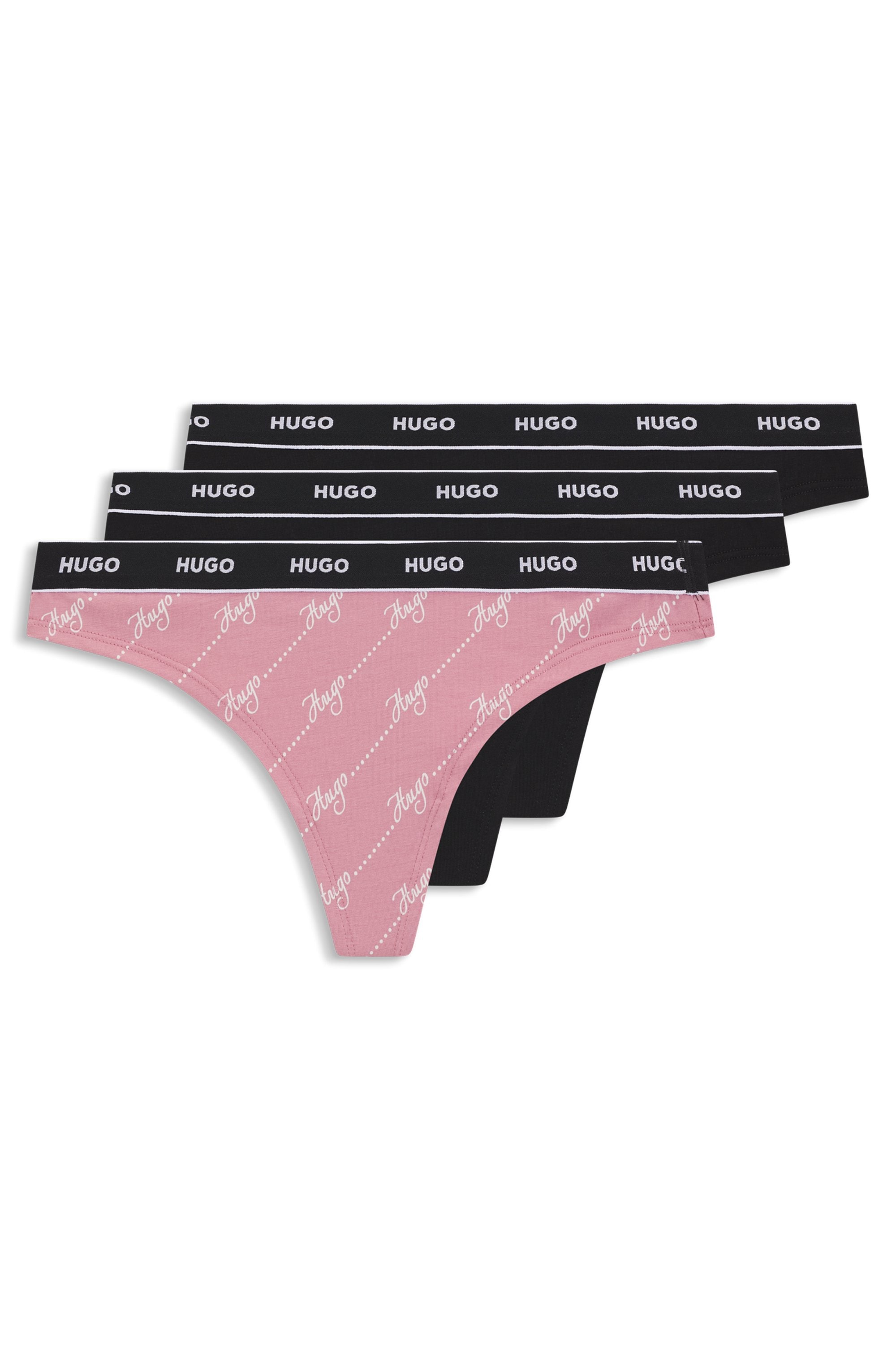HUGO Underwear String "TRIPLET THONG DESIGN" 3 Stk. wiederholendes Logo am Bund