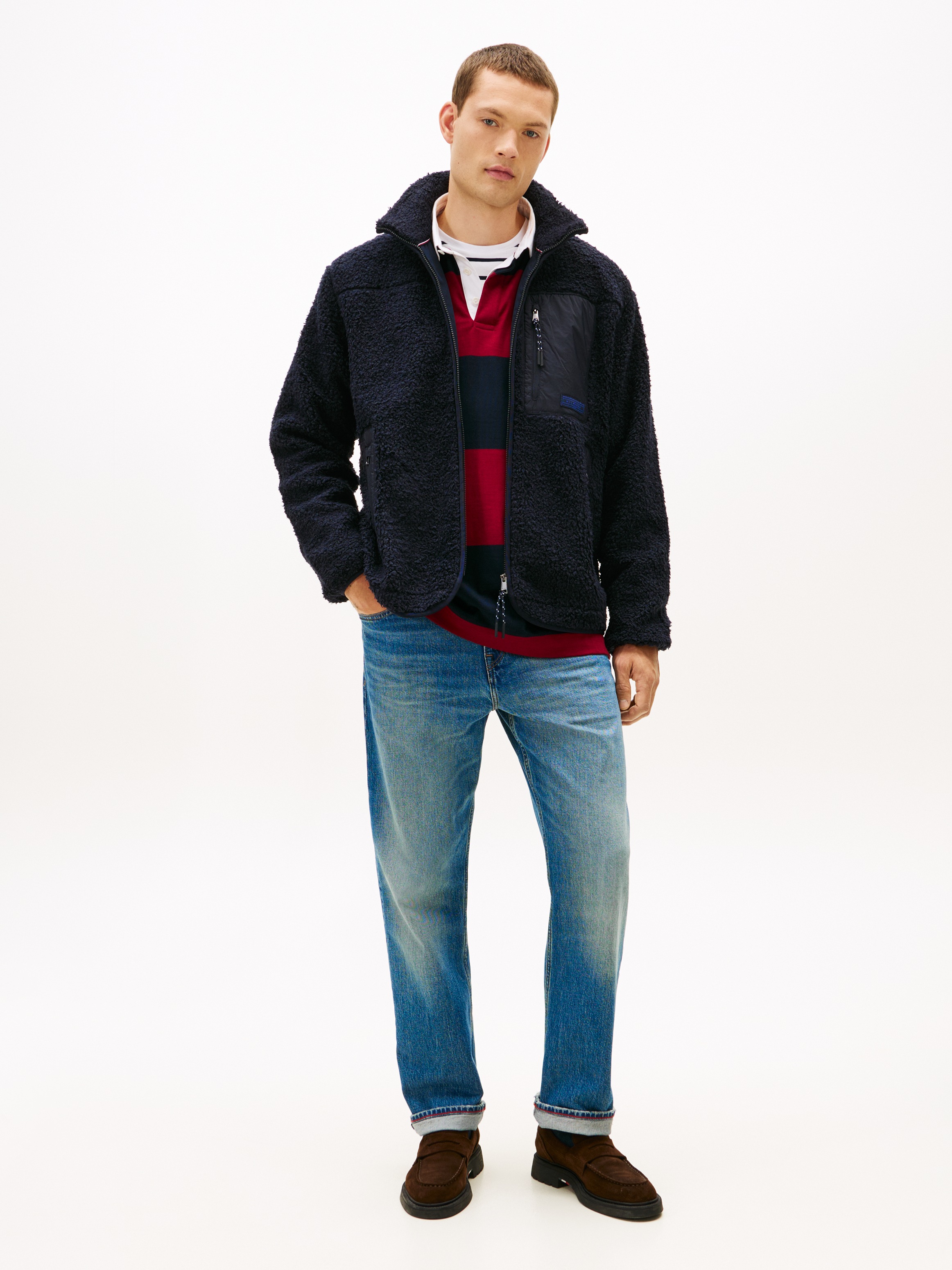Thumbnail - Tommy Hilfiger Sweatjacke "TEDDY FLEECE ZIP THROUGH" Übergangsjacke Herbstjacke Teddy Plüsch Soft Jacke