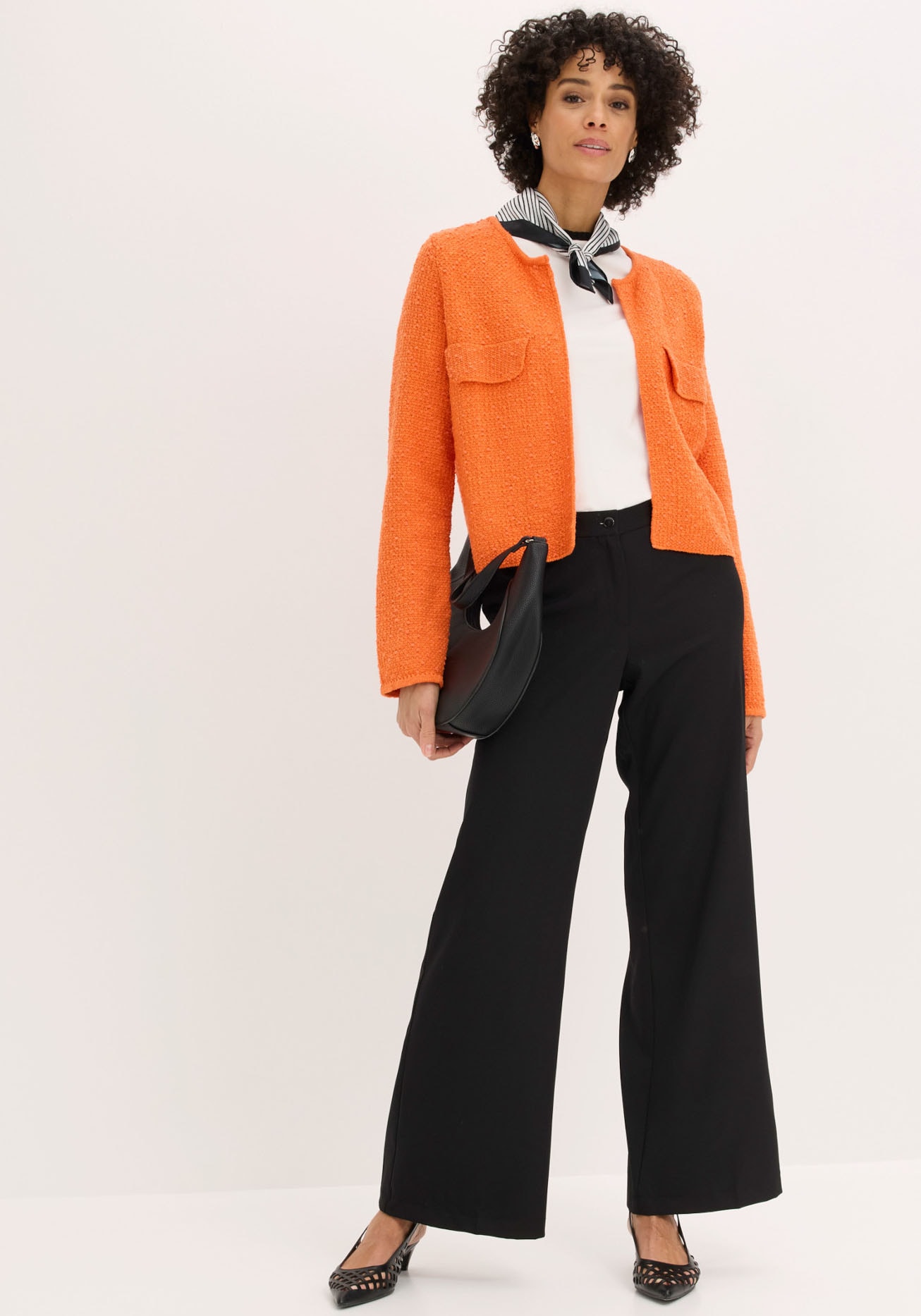 bonprix Marlene-Hose  mit weitem Bein, Bügelfalte und bequemem Bund