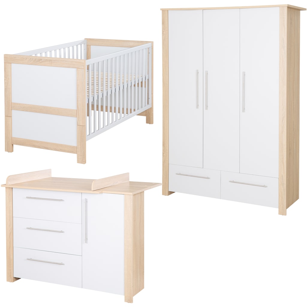 roba® Babyzimmer-Komplettset »Matilda«, (Set, 3 St., Gitterbett, Wickelkommode, Kleiderschrank)