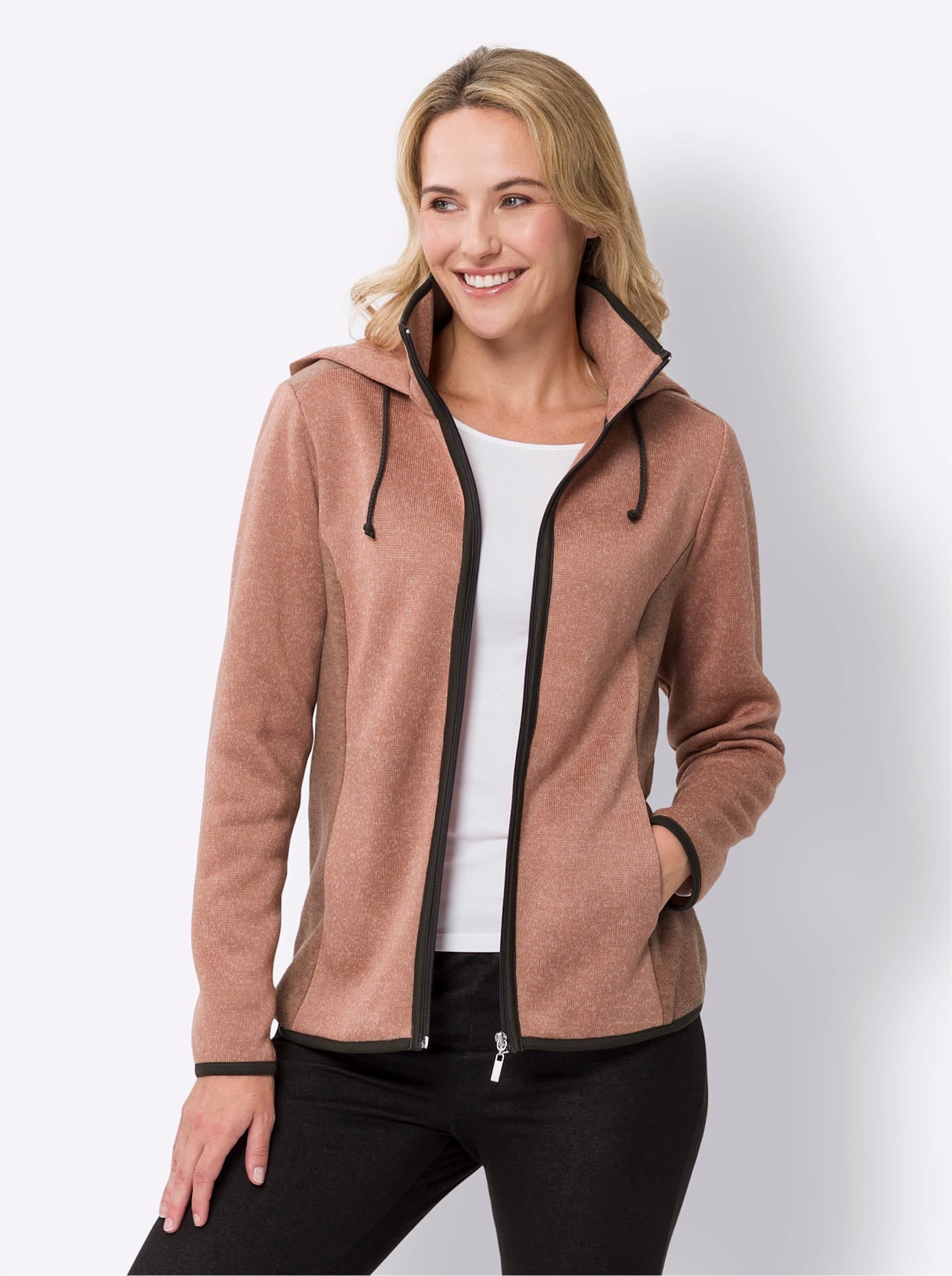 Classic Basics Strickfleecejacke, mit Kapuze günstig online kaufen