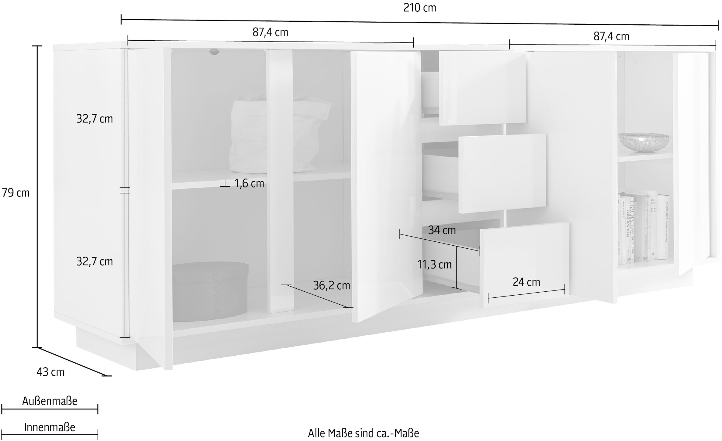 Sideboard »Ice«, LC grifflos BAUR |