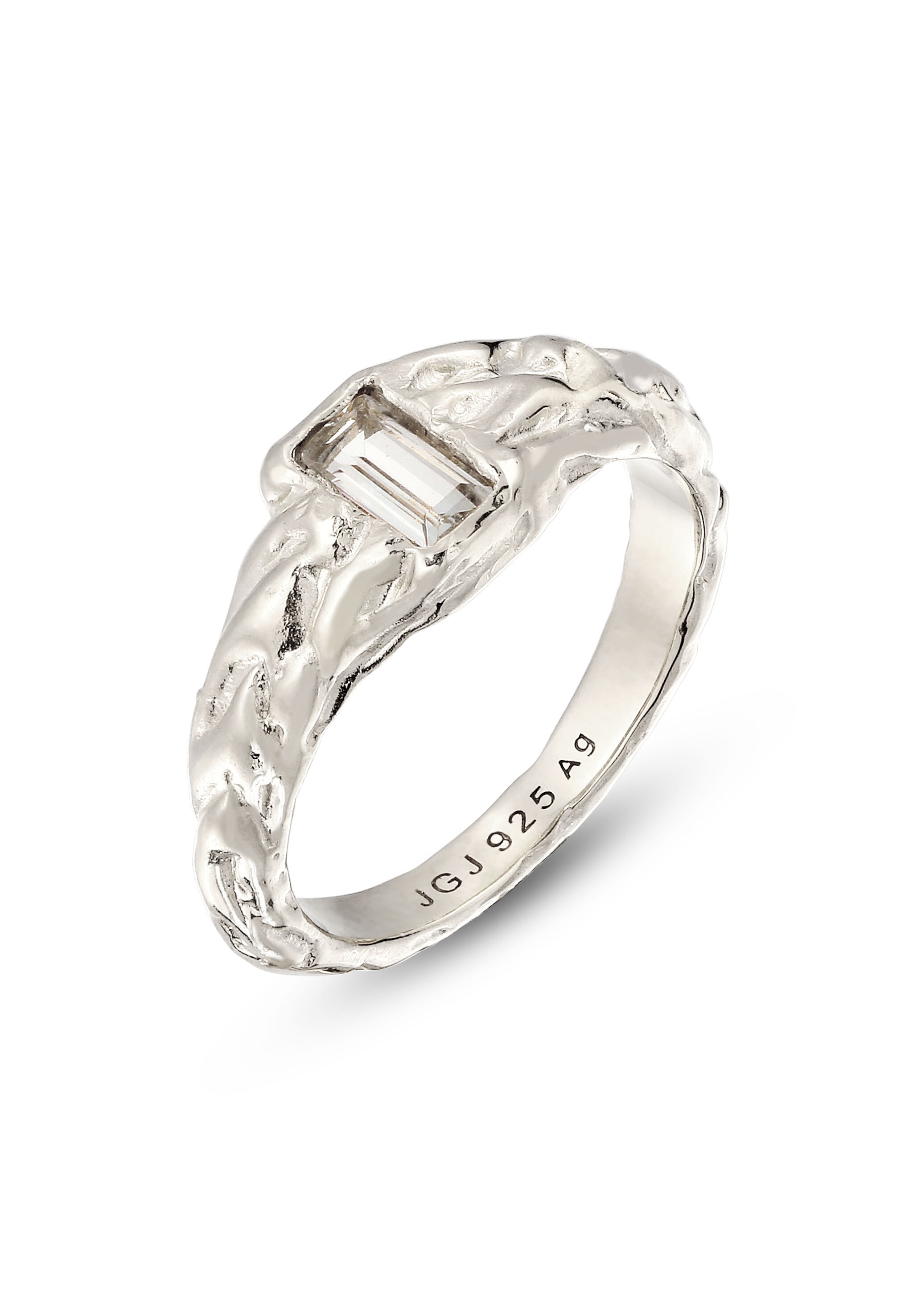 Elli Siegelring »Ring Rechteck Topas Weiß 925 Sterling Silber«