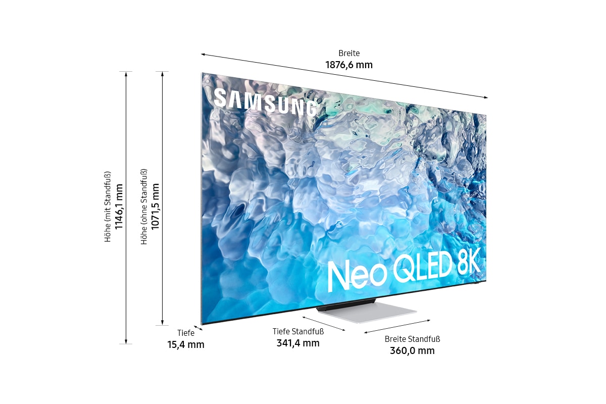 Samsung QLED-Fernseher »85" Neo QLED 8K QN900B (2022)«, 214 cm/85 Zoll, 8K, Smart-TV, Quantum Matrix Technologie Pro mit Neural Quantum 8K,HDR 4000