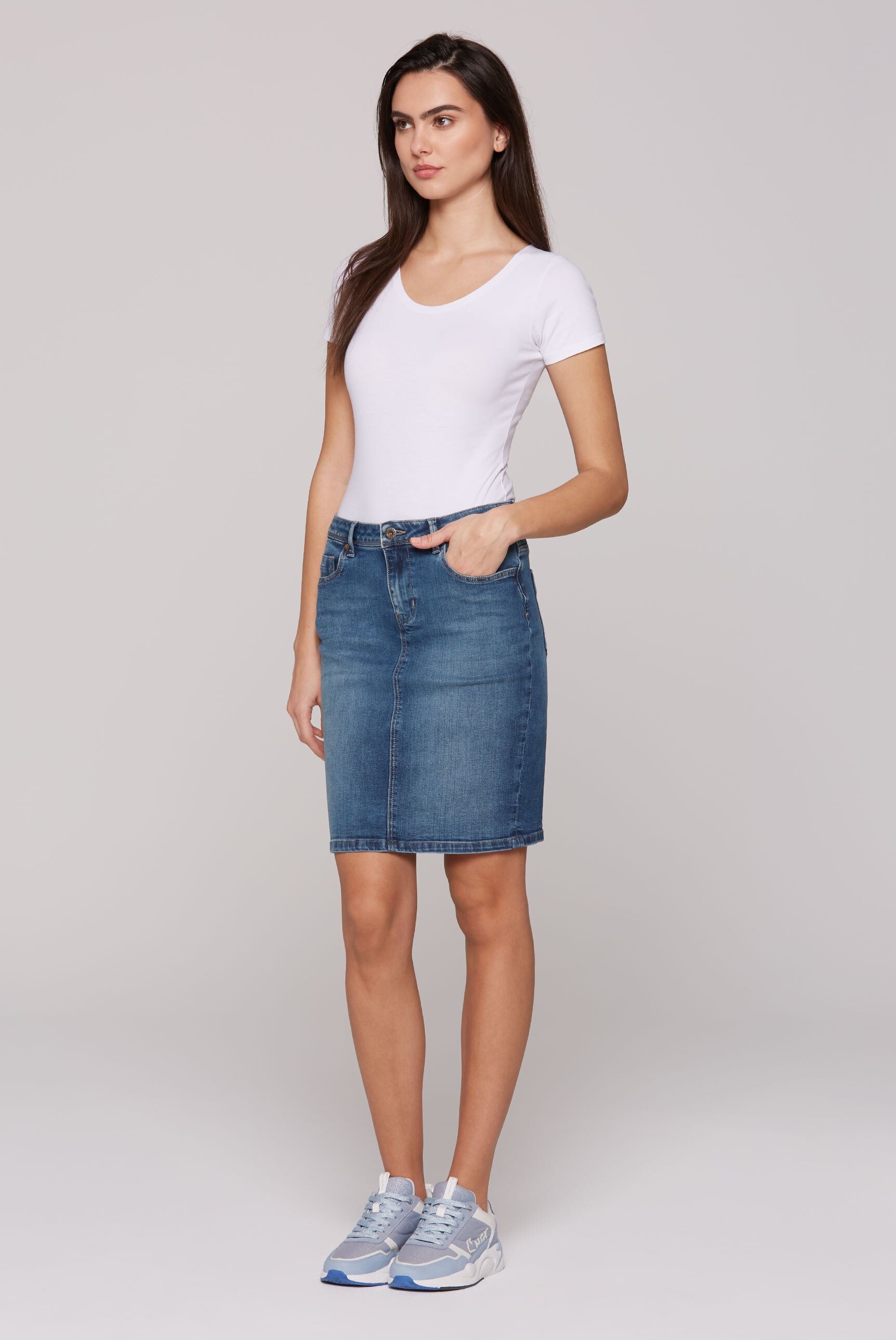 SOCCX Jeansrock, mit Gehschlitz