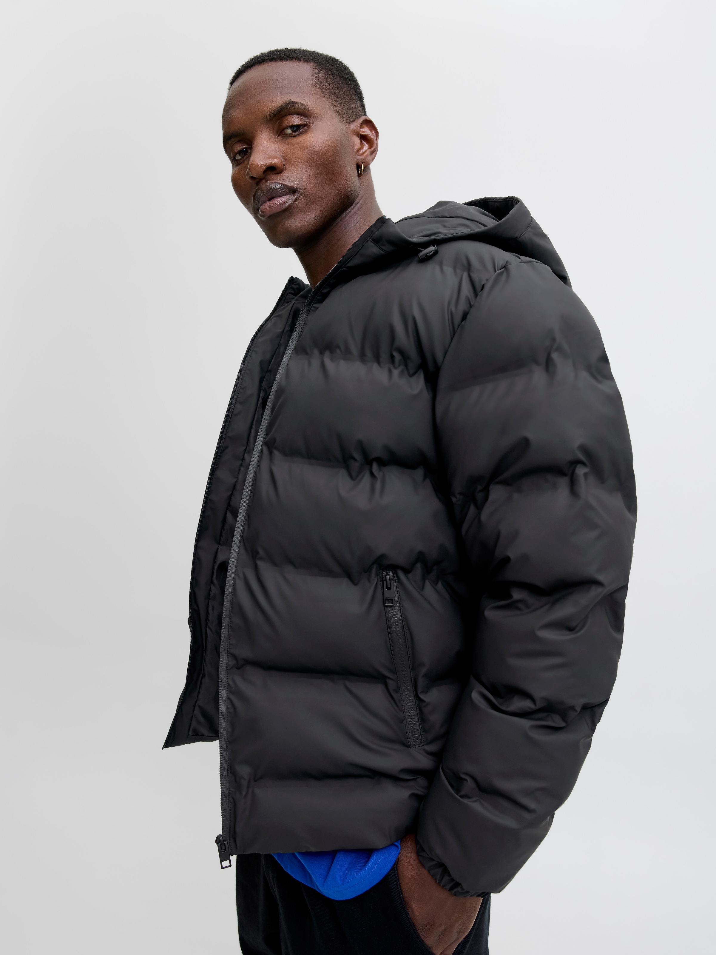 Jack & Jones Steppjacke »JJELEMENTS PU PUFFER SN« mit Kapuze