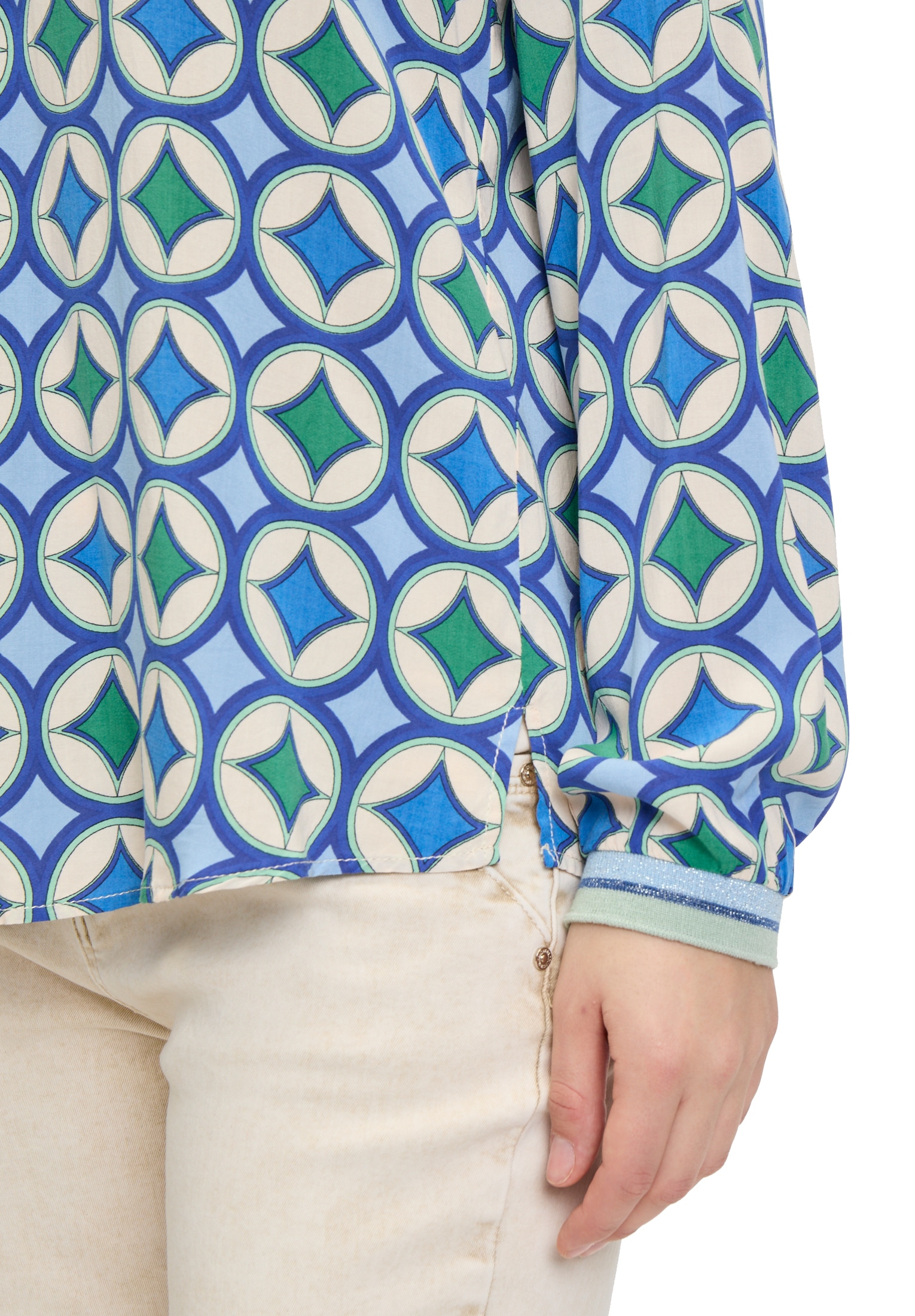Cartoon Shirtbluse »Cartoon Blusenshirt mit Rippbündchen«