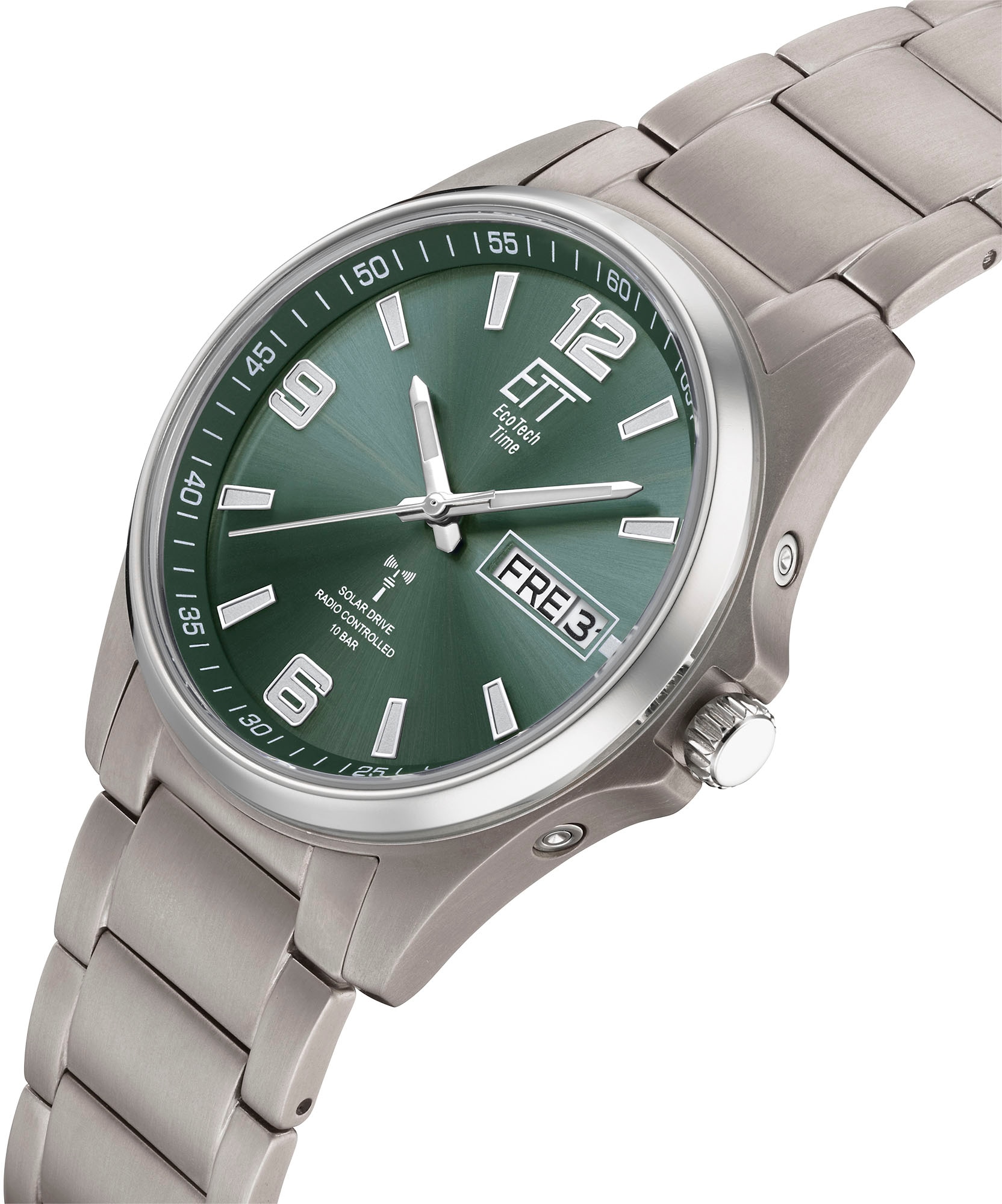 ETT Funkuhr »Everest«, Armbanduhr, Herrenuhr, Datum, Solar, Titan