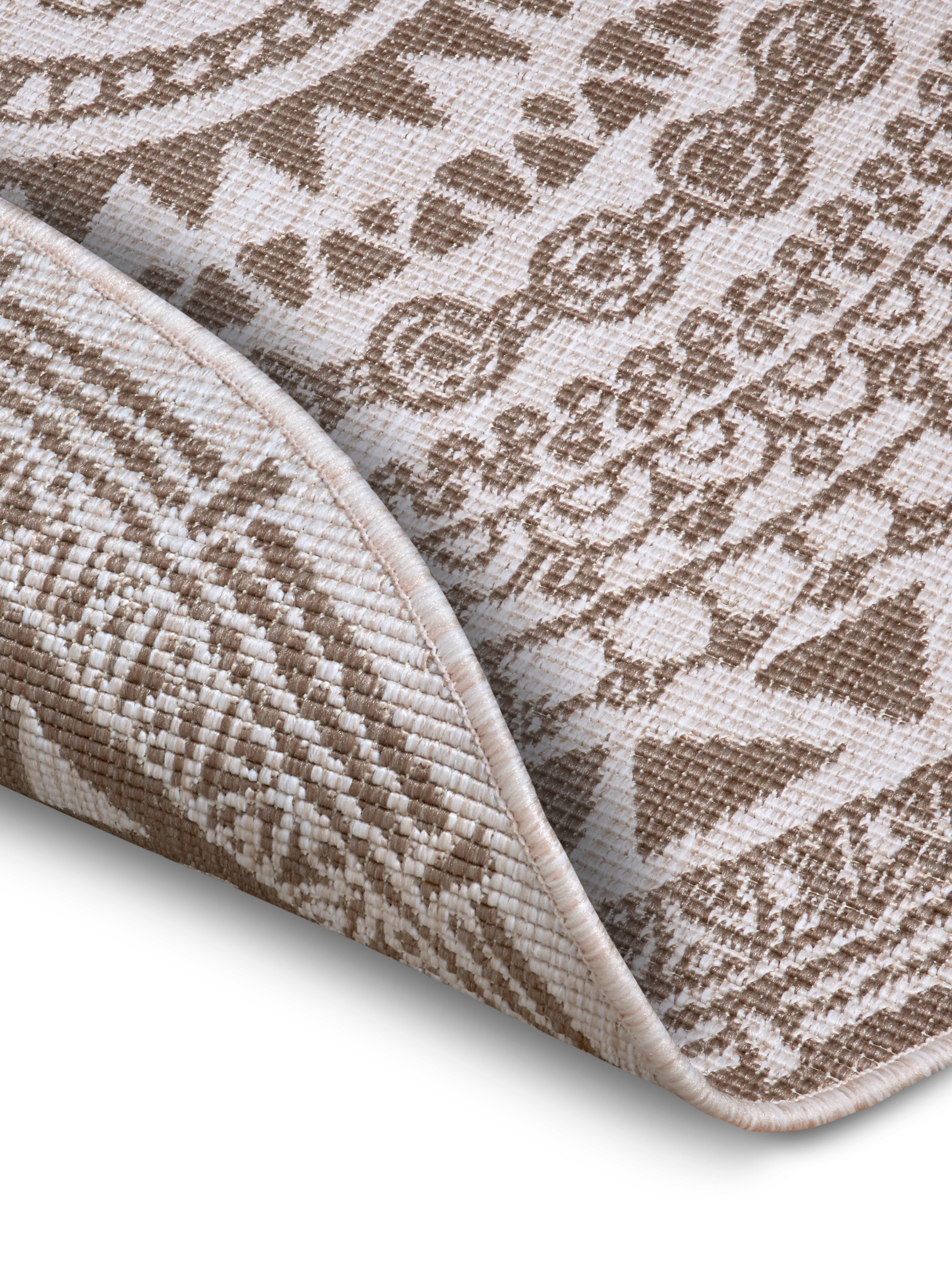 NORTHRUGS Teppich »Coron«, rund, 5 mm Höhe, In-& Outdoor, Wetterfest, Balkon, Garten, Wohnzimmer, Wasserfest