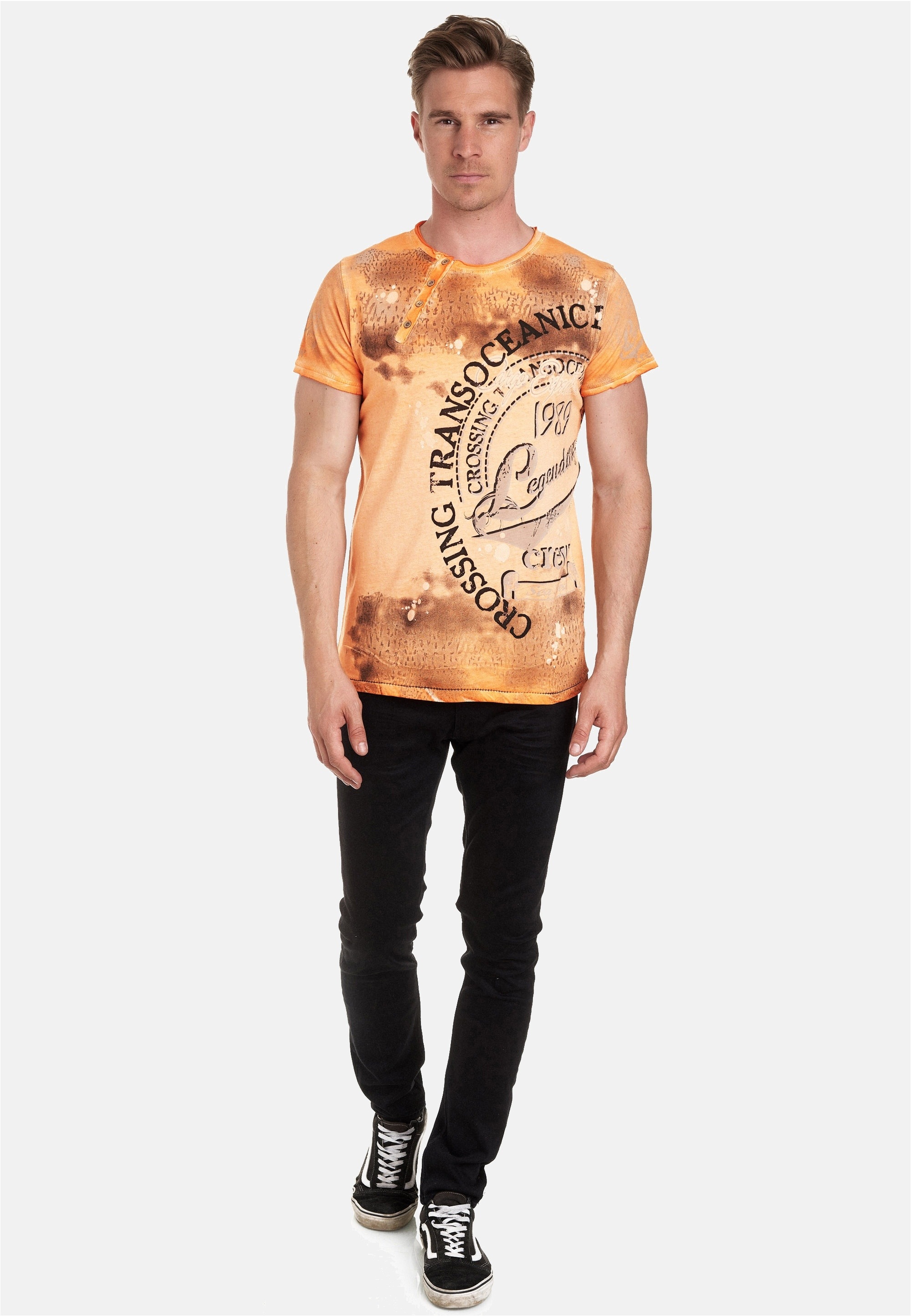 Rusty Neal T-Shirt mit plakativem Frontprint
