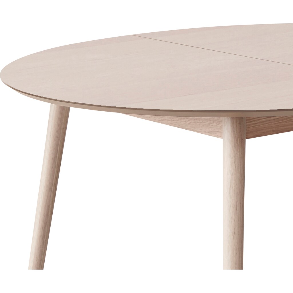 Hammel Furniture Esstisch »Meza by Hammel«, Ø135(231) cm, runde Tischplatte aus MDF/Laminat, Massivholzgestell