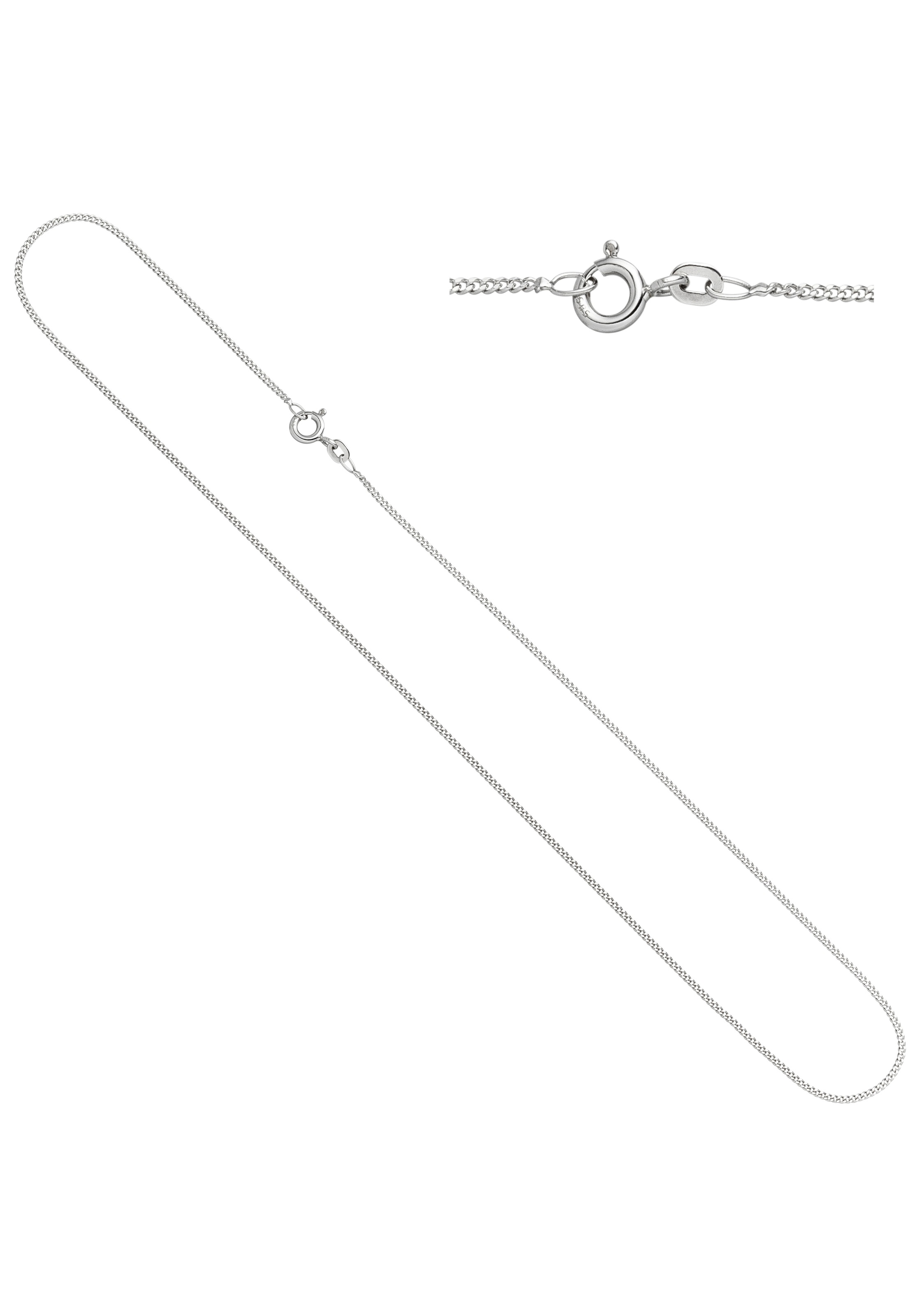 Goldkette JOBO "Panzerkette 1,3 mm" Gr. 36, weißgold 585, Halsketten, Damen, 36cm, Weißgold 585, Goldkette, 14 Karat 585 Weißgold
