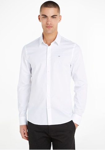 Businesshemd »STRETCH POPLIN SLIM SHIRT«, mit Calvin Klein Logo auf der Brust