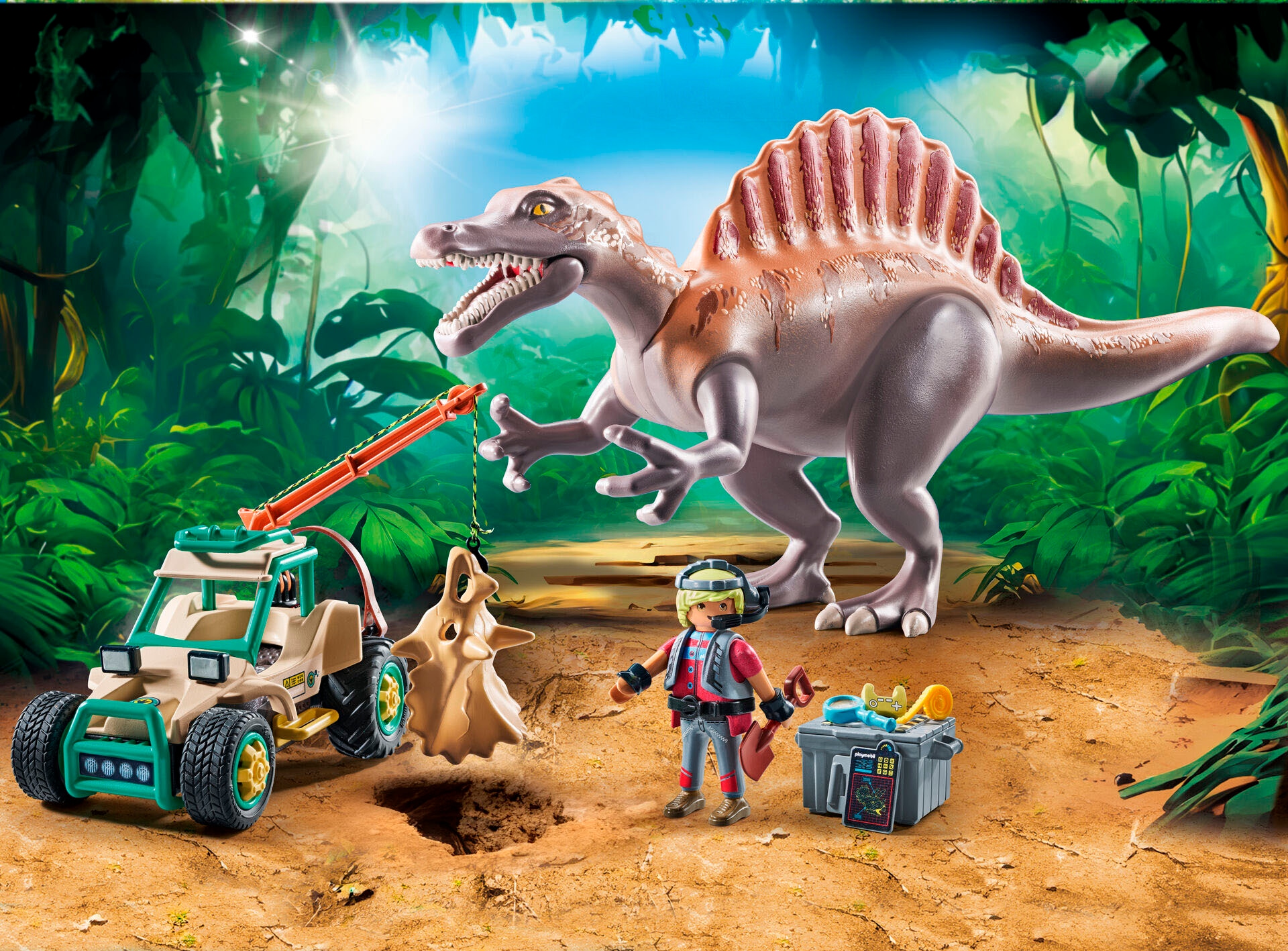 Playmobil® Konstruktions-Spielset »Spinosaurus-Angriff auf Dino-Ausgrabung (71820), Playmobil Dinos«, (60 St.)