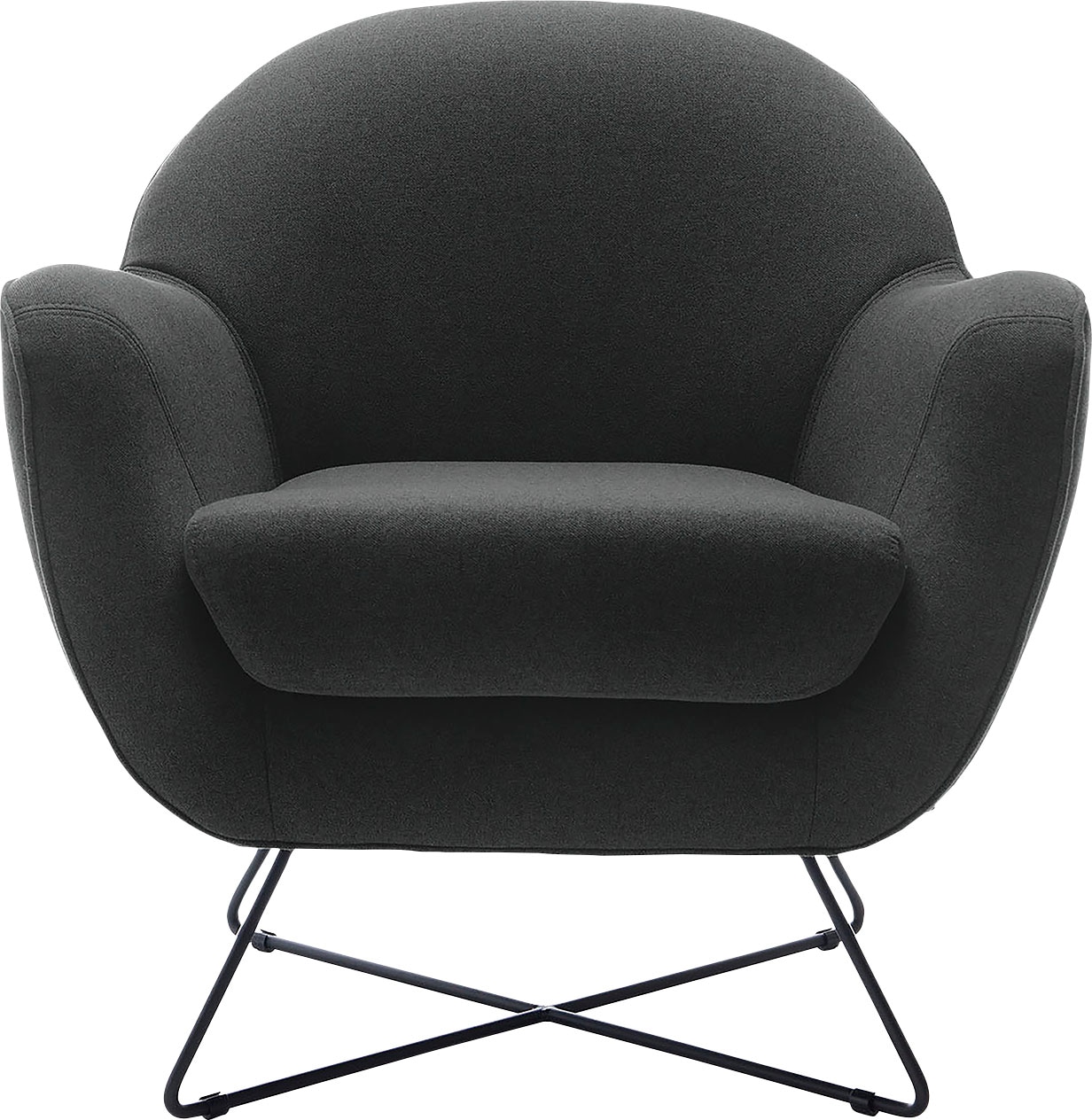 TRENDMANUFAKTUR Sessel »Evora, Loungesessel, Designsessel« in zeitlosem Stil mit modernem Metallgestell