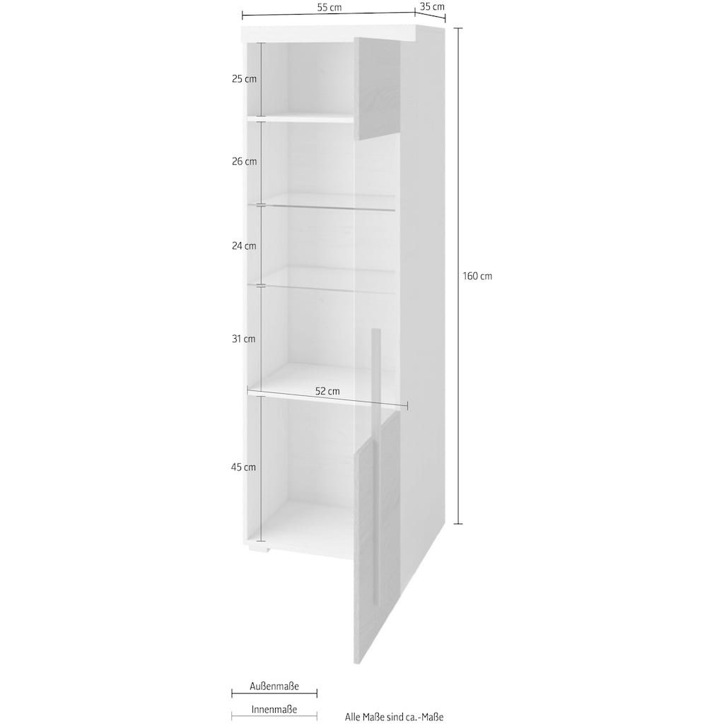 Helvetia Vitrine »Roger«, Höhe 160 cm