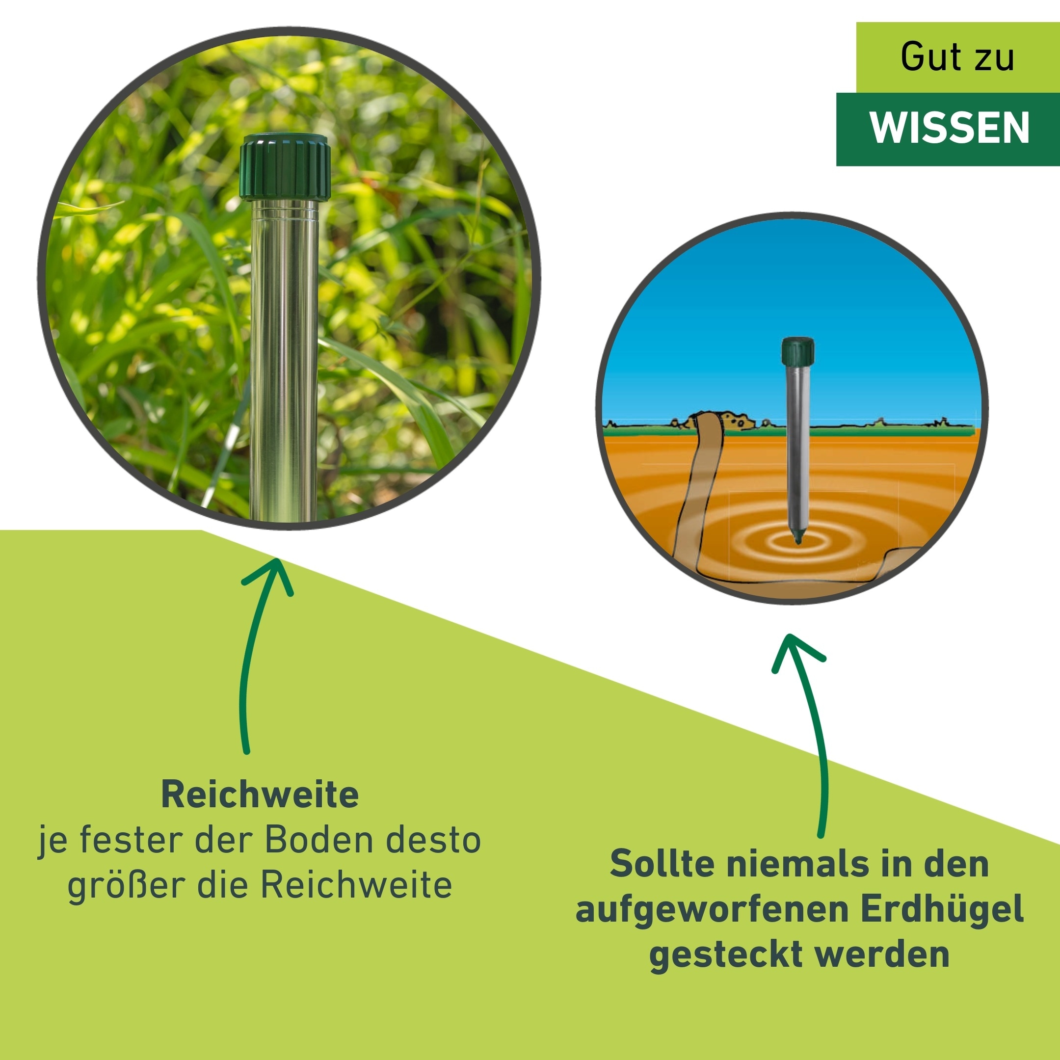 Windhager Ultraschall-Tierabwehr »Maulfwurfschreck und Wühlmausvertreiber Aluminium, batteriebetrieben« Wirkungsbereich 800 m² mit niederfrequenten Schallwellen