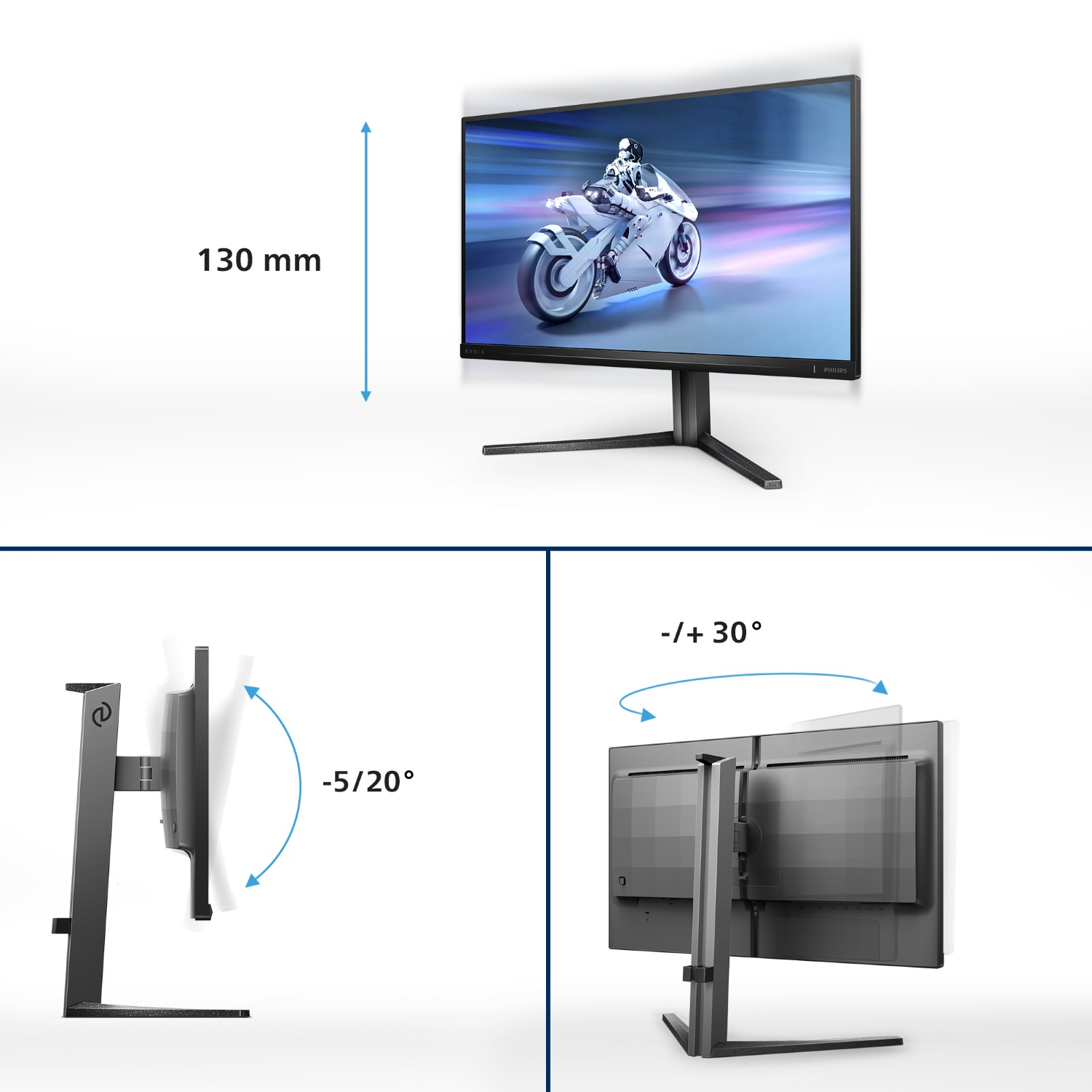 Philips Gaming-Monitor »25M2N5200U« 62,2 cm/25 ″  1920 x 1080 px Full HD 1 Reaktionszeit 390 Hz Smart MBR, Neig-, schwenk-, dreh-, höhenverstellbar