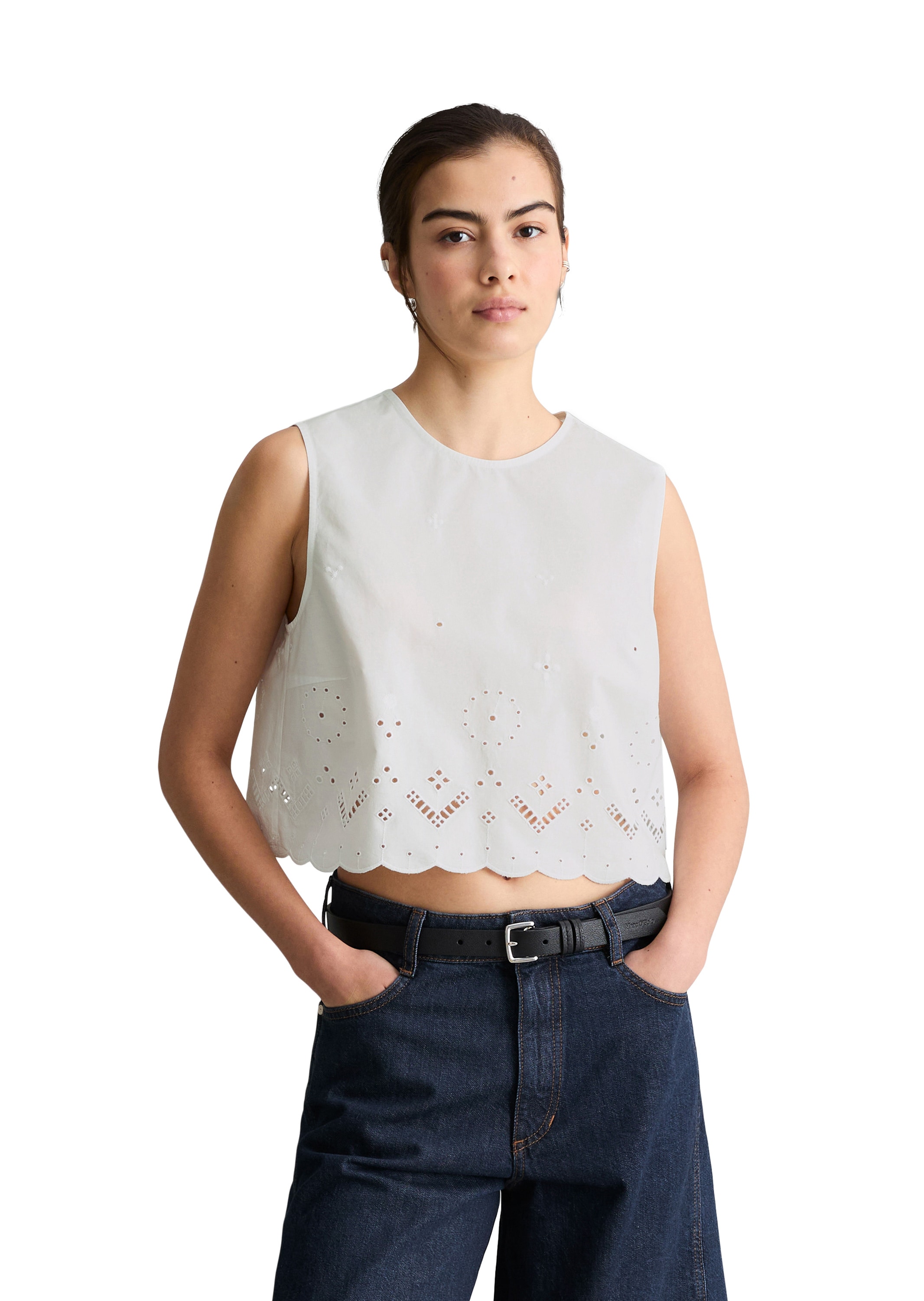 Marc OPolo DENIM Blusentop "mit Broderie Anglaise"