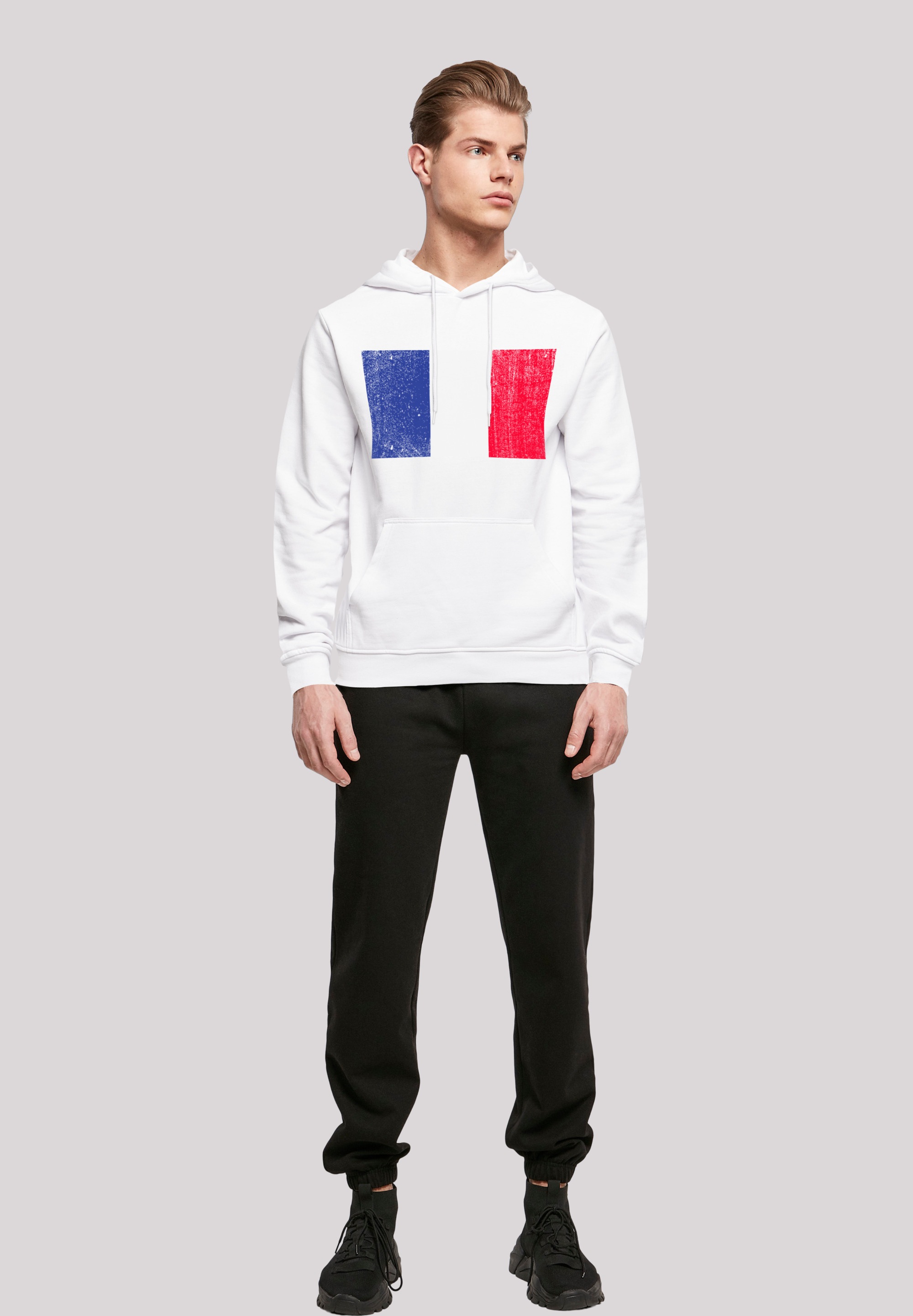 F4NT4STIC Kapuzenpullover »France Frankreich Flagge distressed«, Print