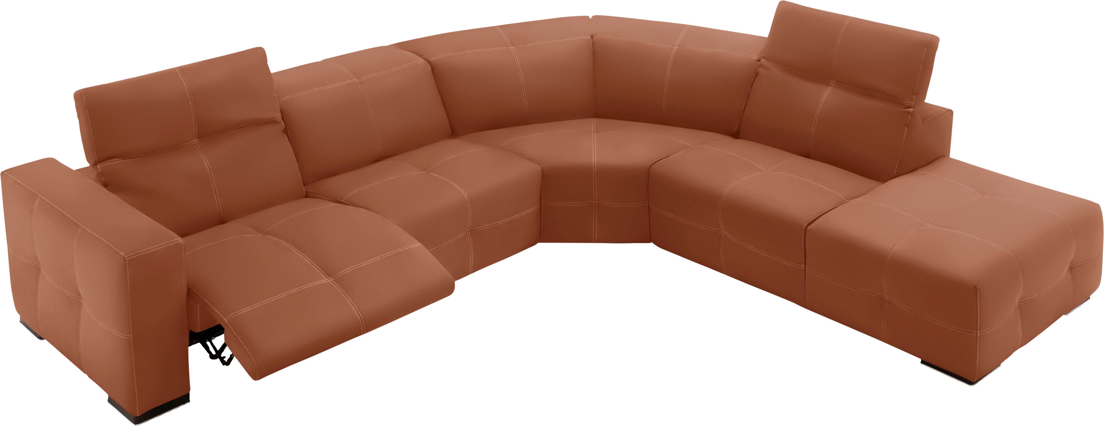 Egoitaliano Ecksofa "Sauvanne, Designsofa der Extraklasse, elegant und bequem, L-Form" wahlweise mit elektrischer Relaxfunktion, Kopfteilverstellung
