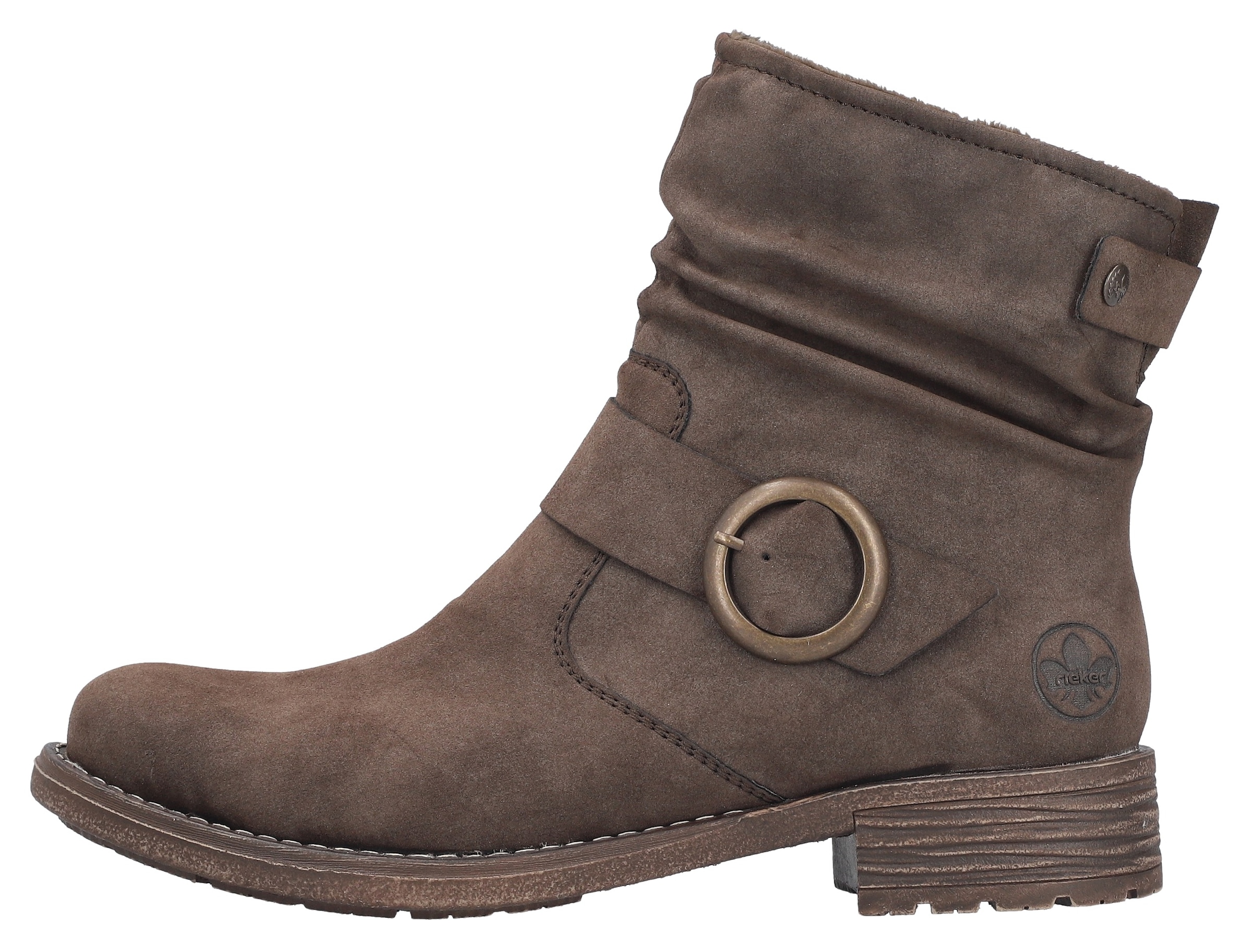 Rieker Stiefelette, Boots, Blockabsatz, slouchy Schaft und Innenreißverschluss